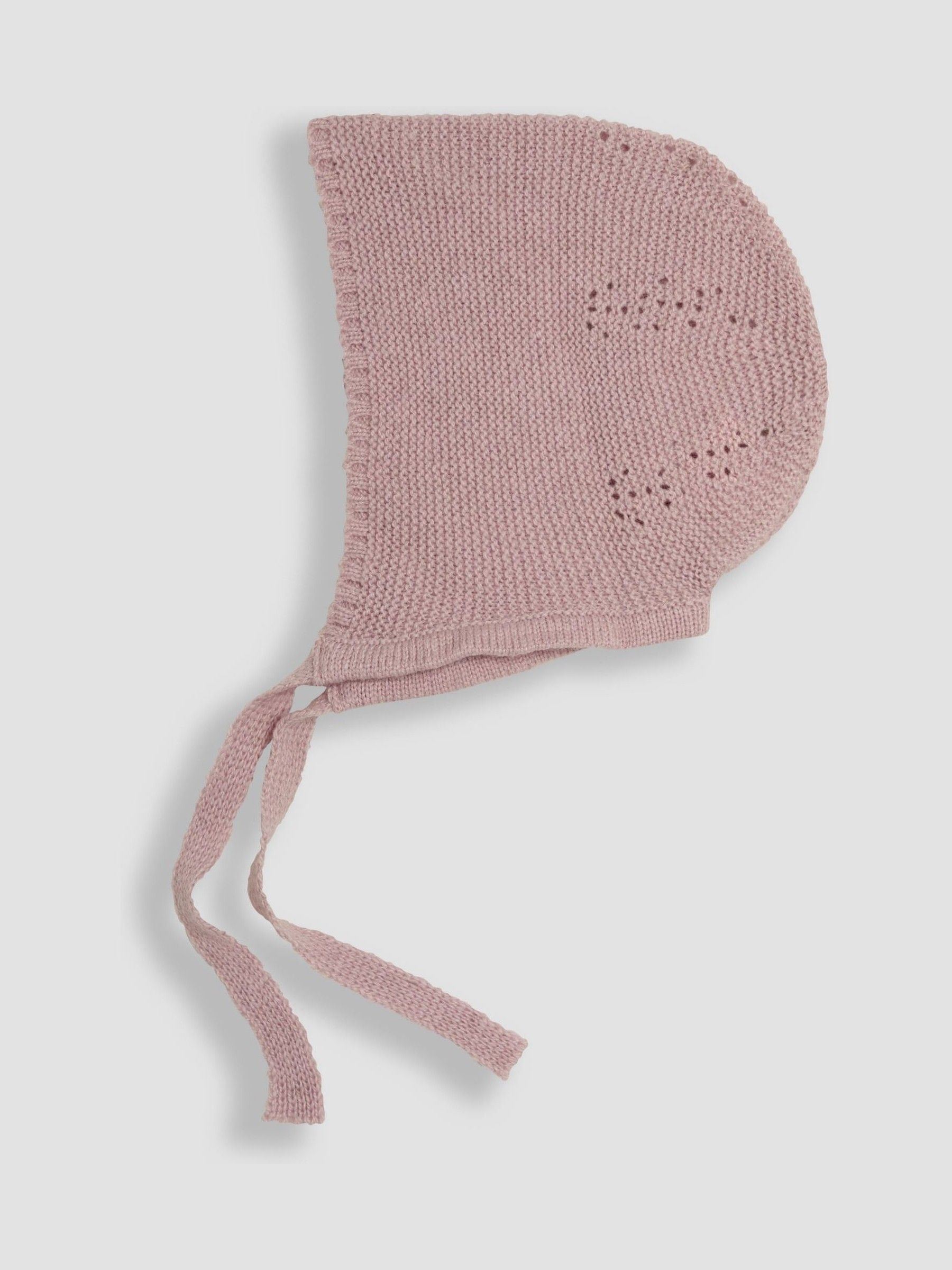 Baby Pink Knitted Baby Bonnet