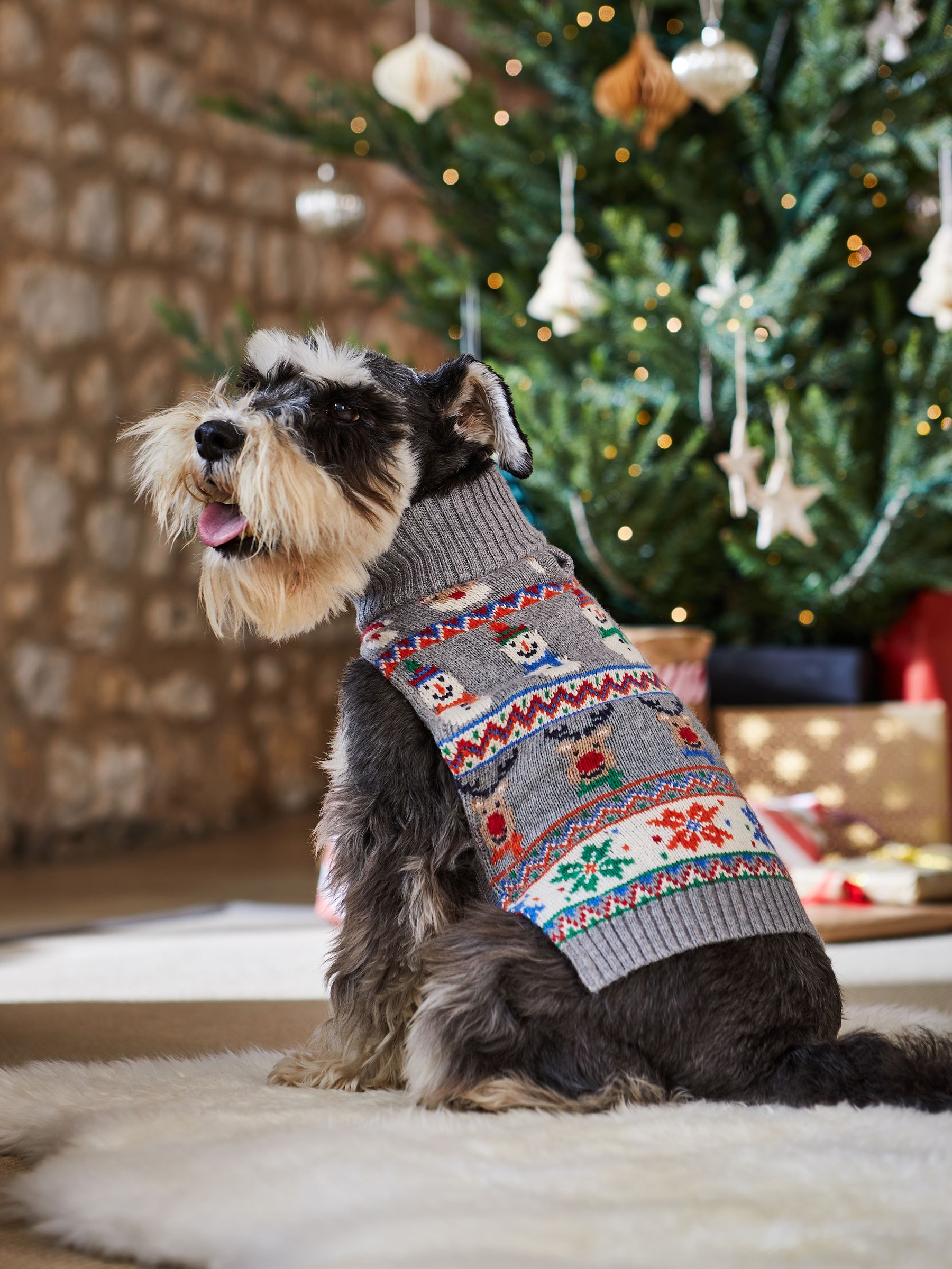 Grey Christmas Fair Isle Pets Jumper