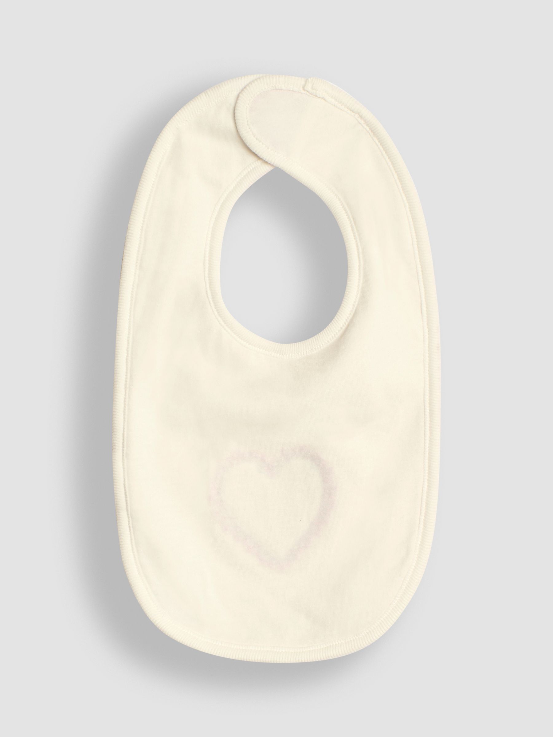 Cream Love Heart Bib