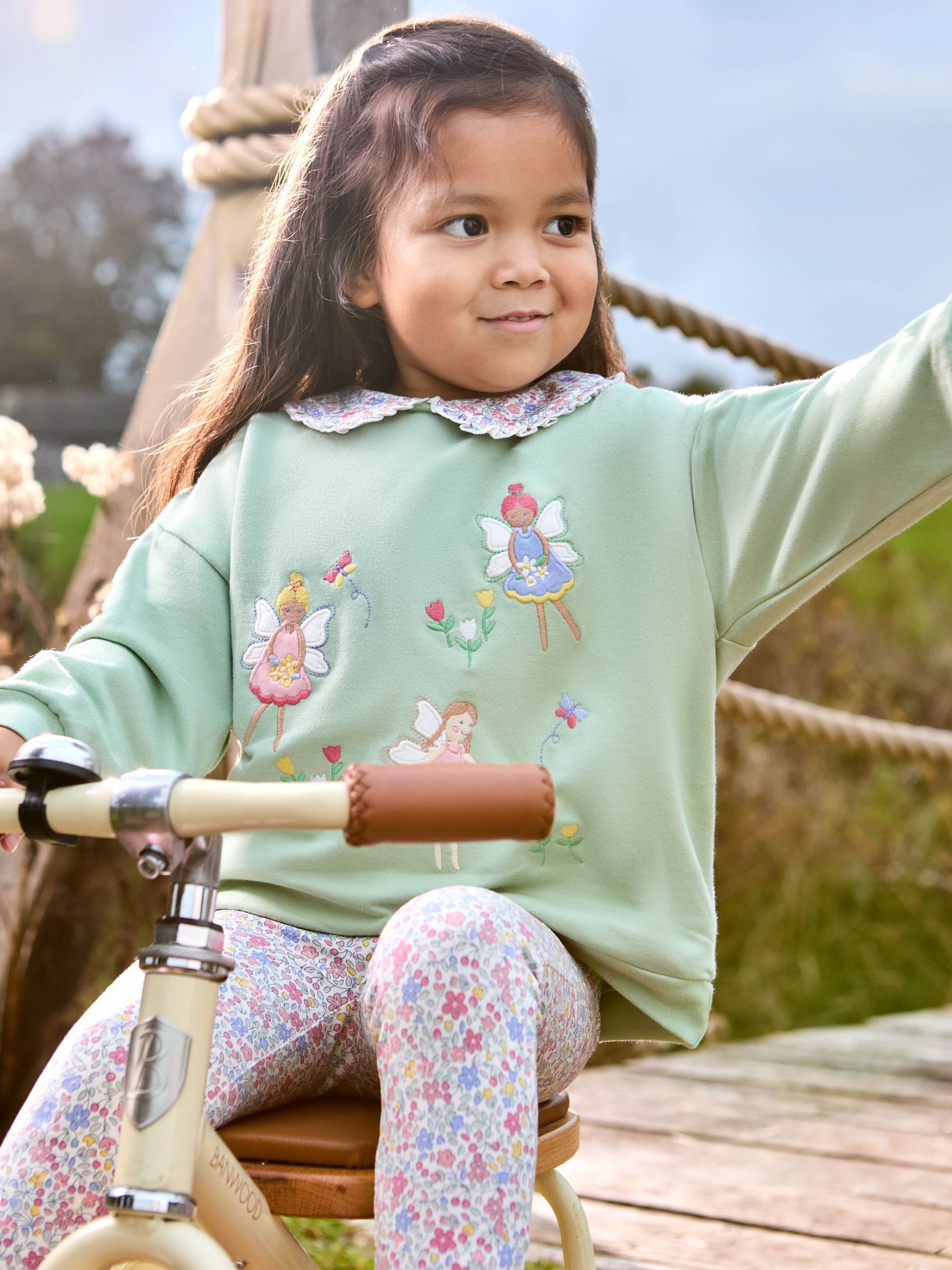 Pink Duck Frill Collar Appliqué 100% Cotton Sweatshirt