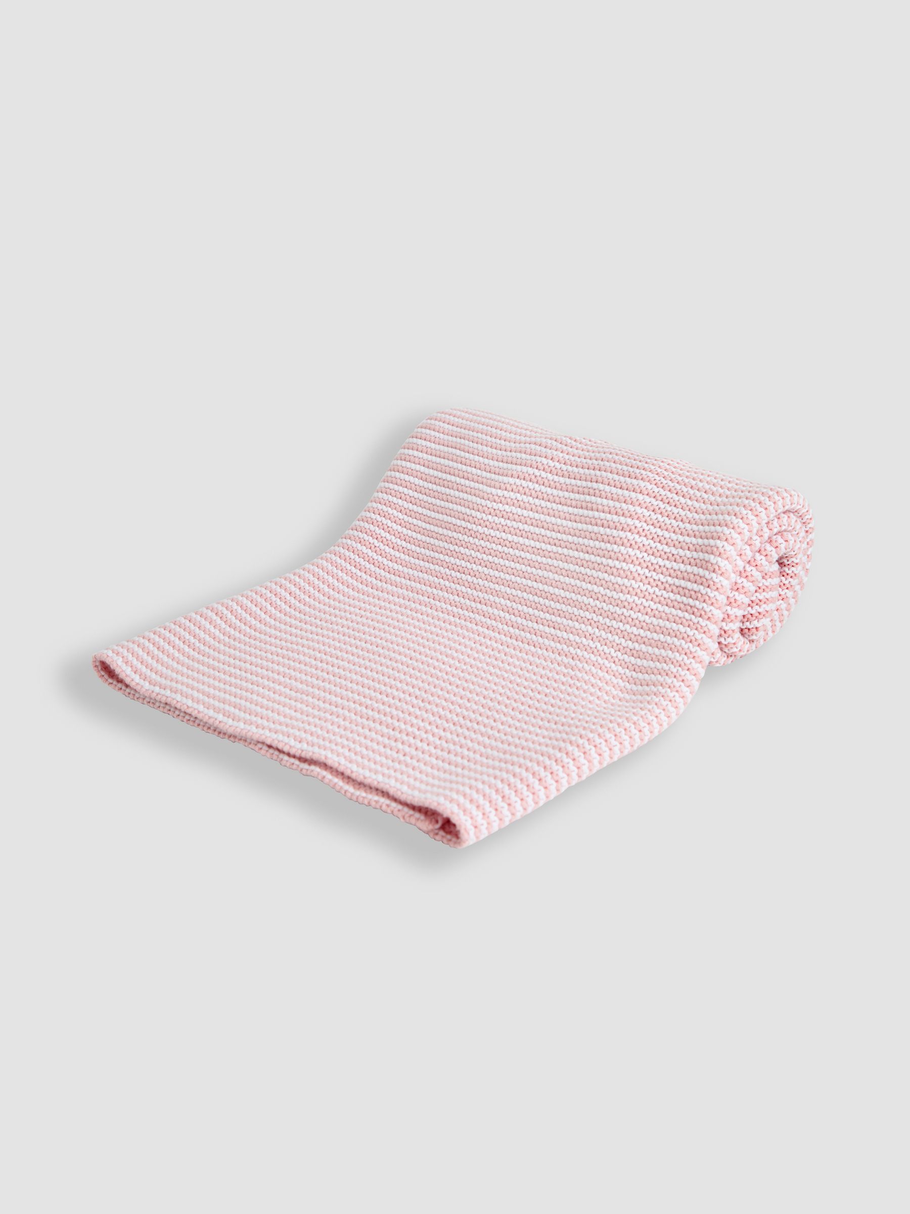 Knitted Stripe Blanket Pink