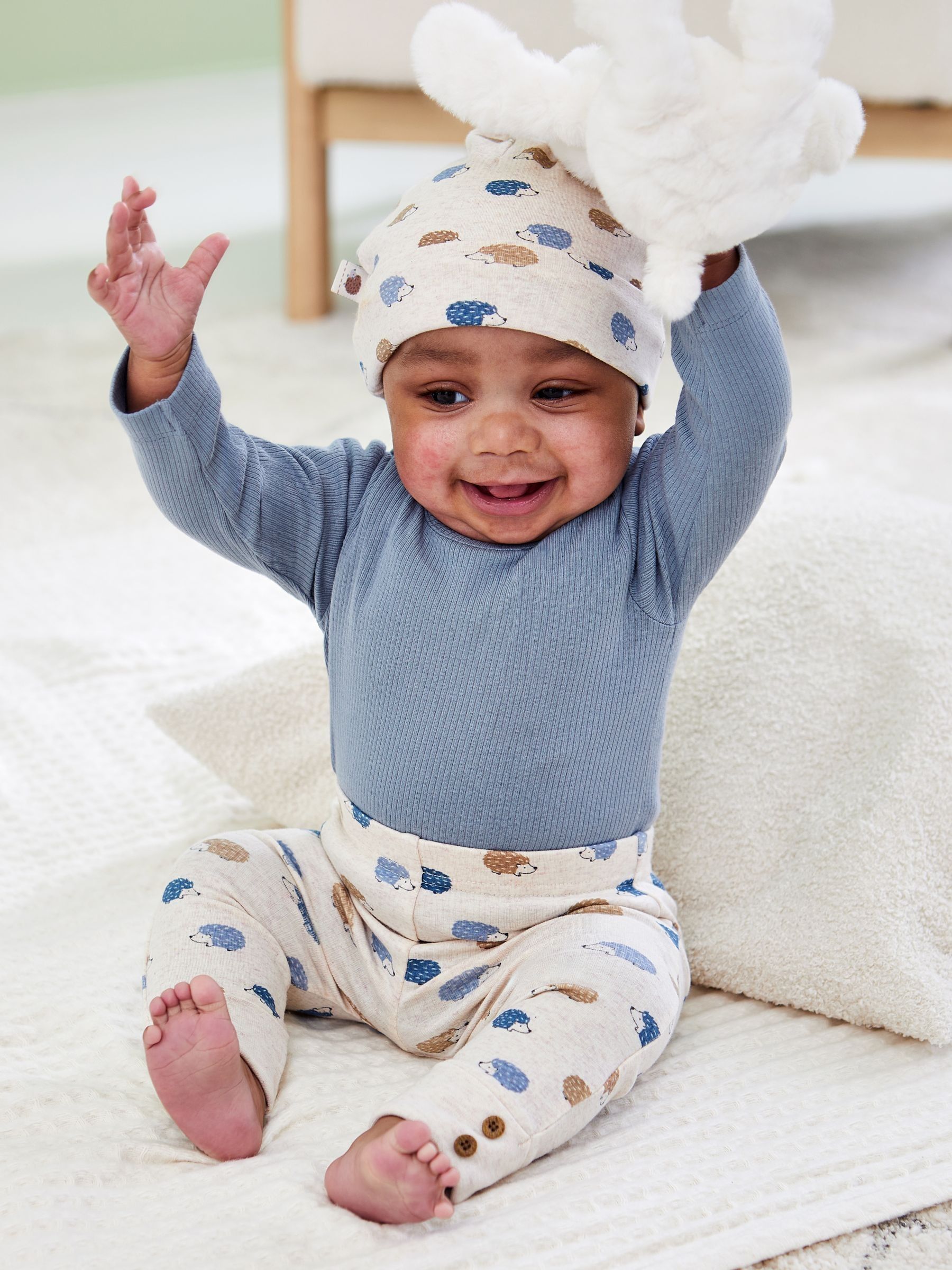 Blue Baby 3 Piece Hedgehog Set