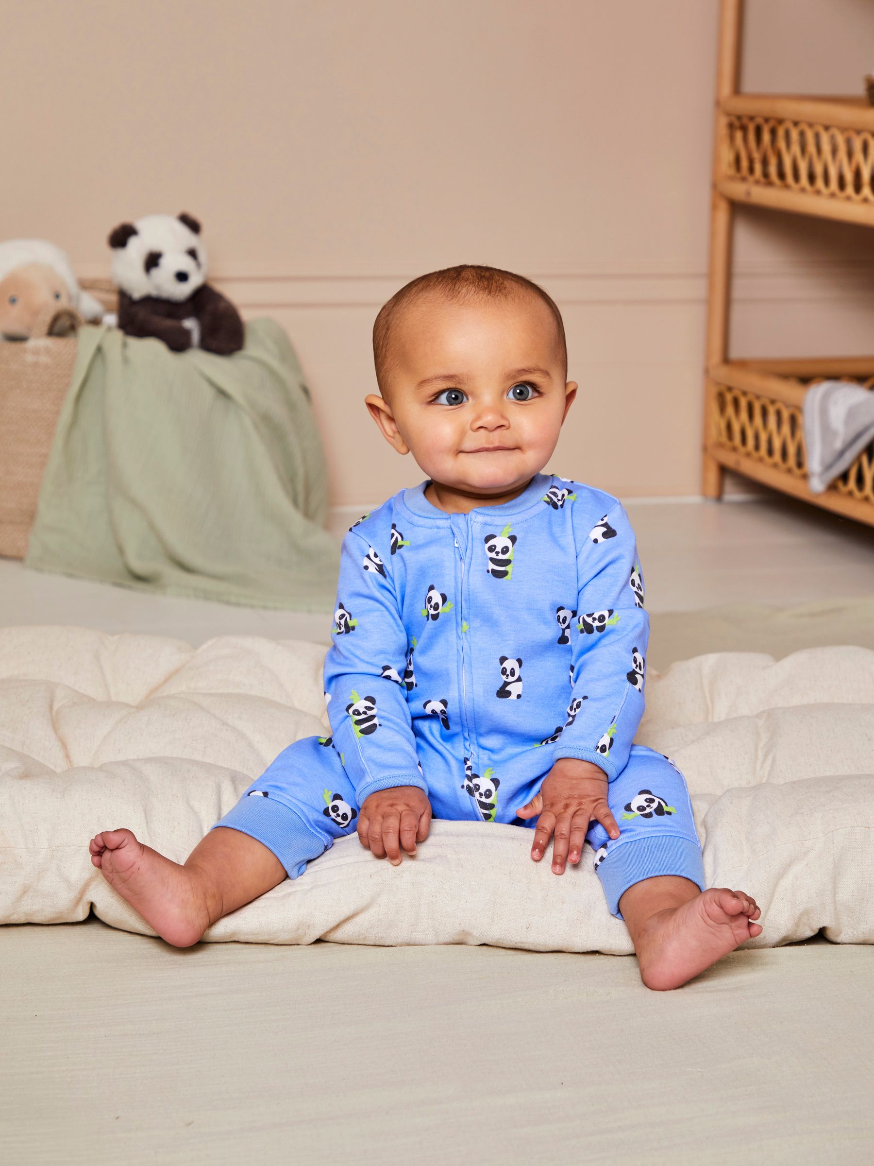 Print Zip Sleepsuit in Blue