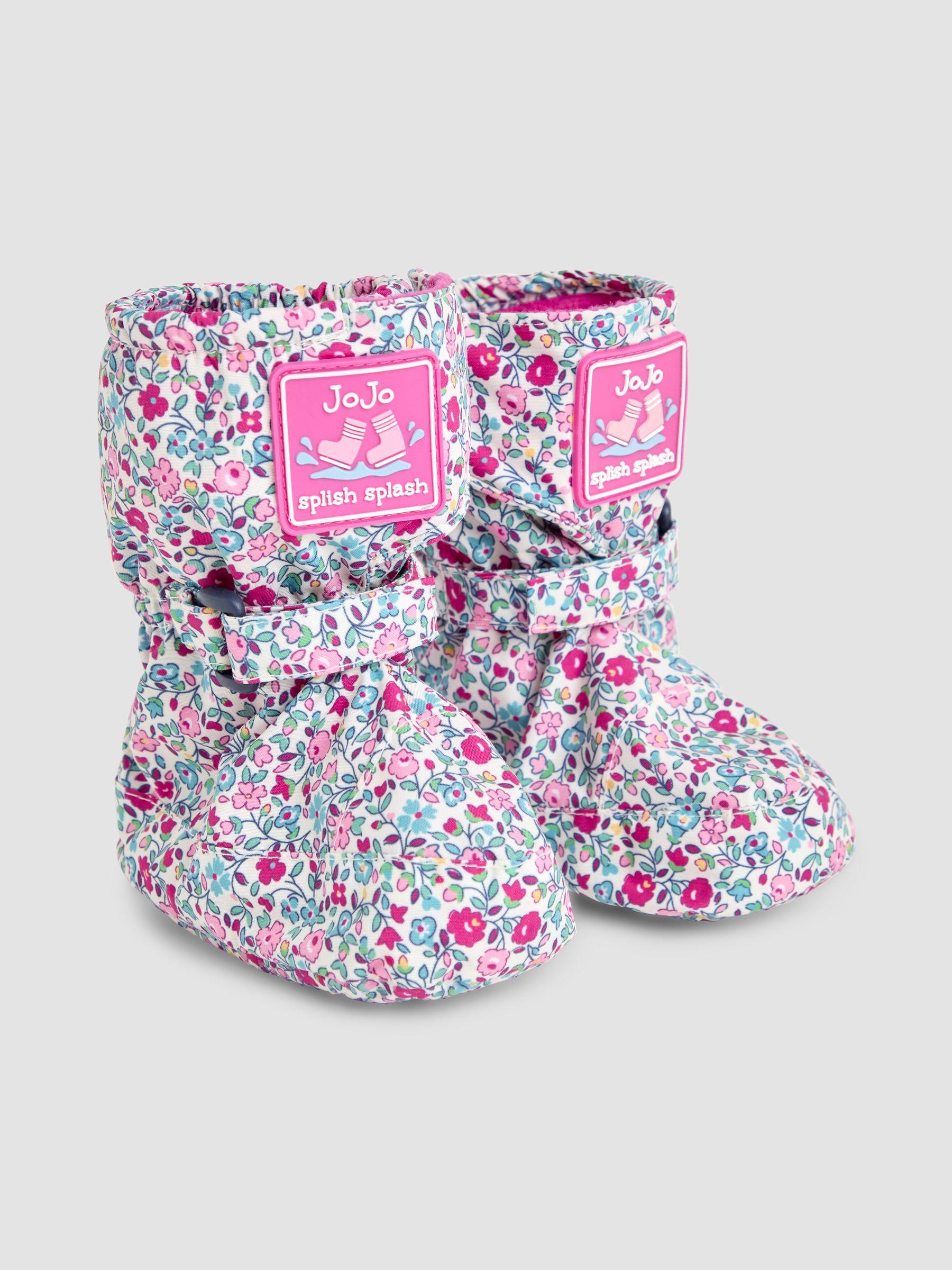 Cream Ditsy Print Fleece Lined Booties