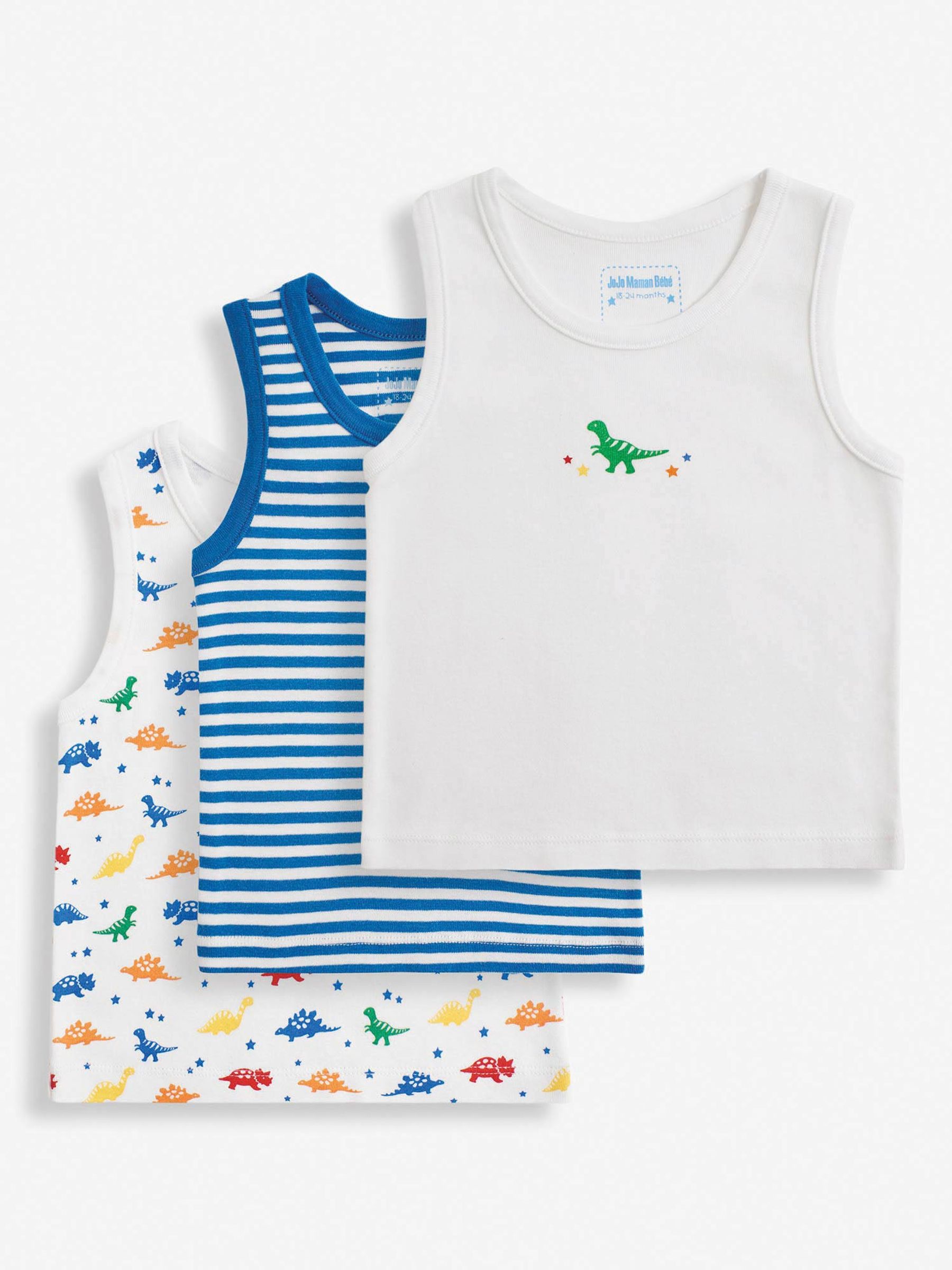 3-Pack Boys' Vest Set in Dinosaur