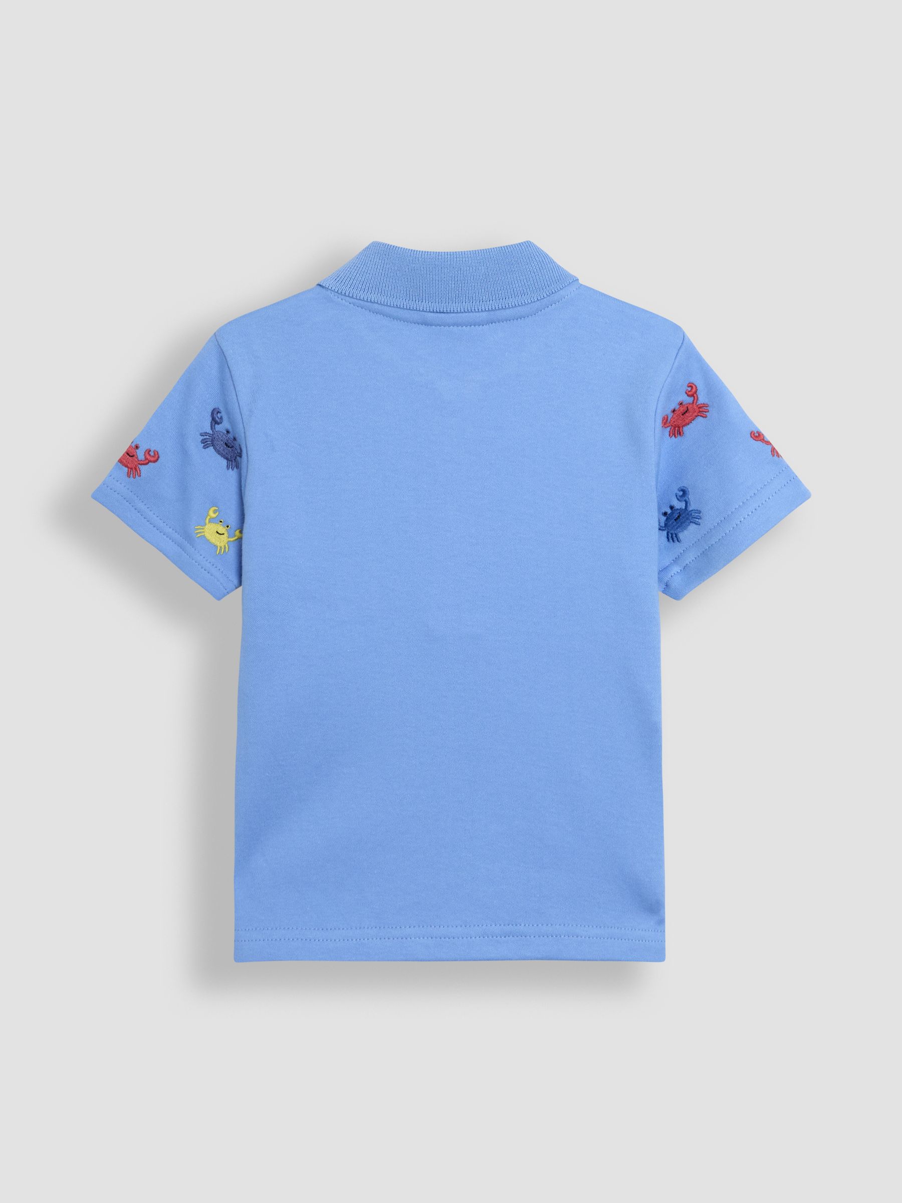 Blue Crab Embroidered Polo Shirt