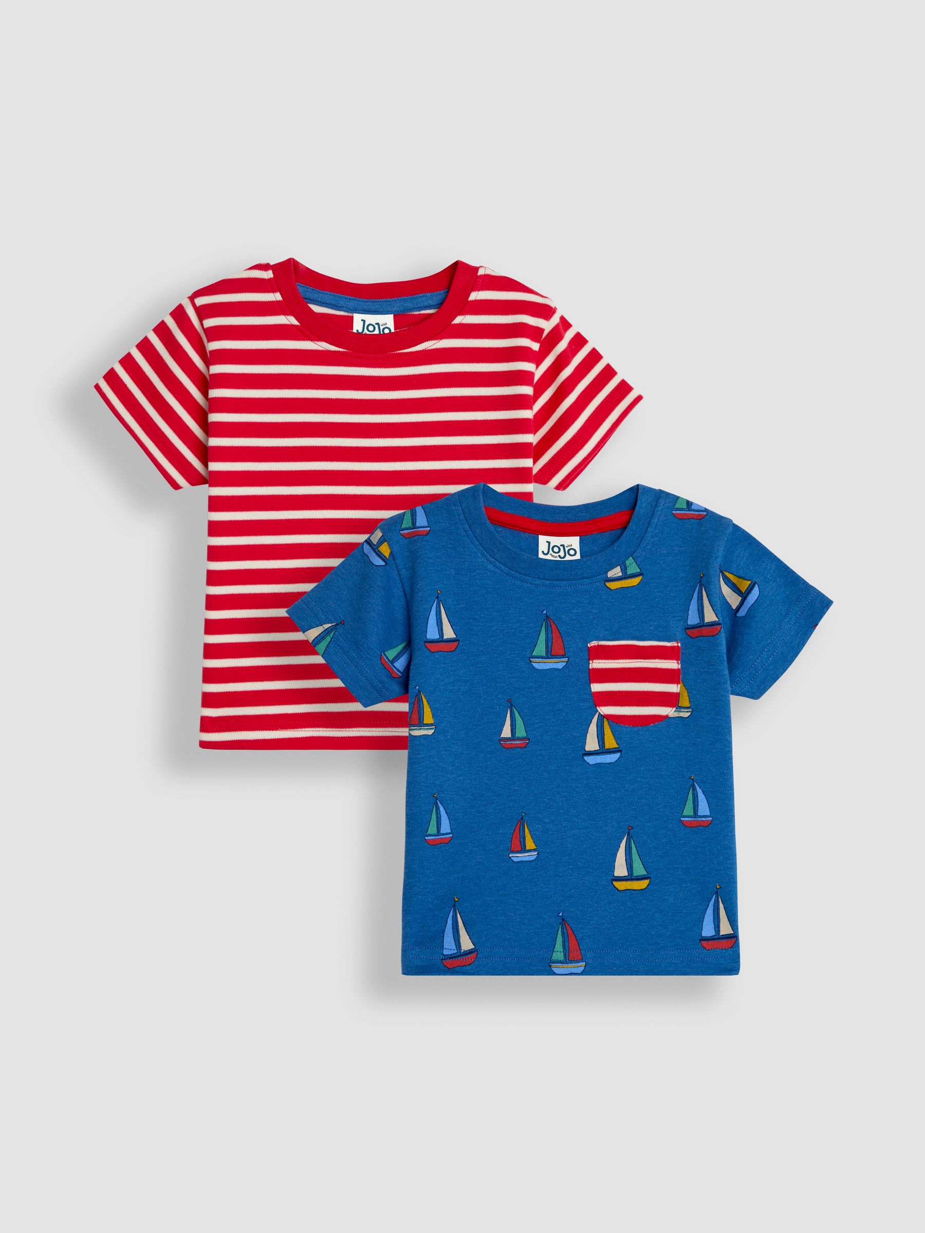 Cobalt Sailboat Print & Stripe T-Shirts 2 Pack