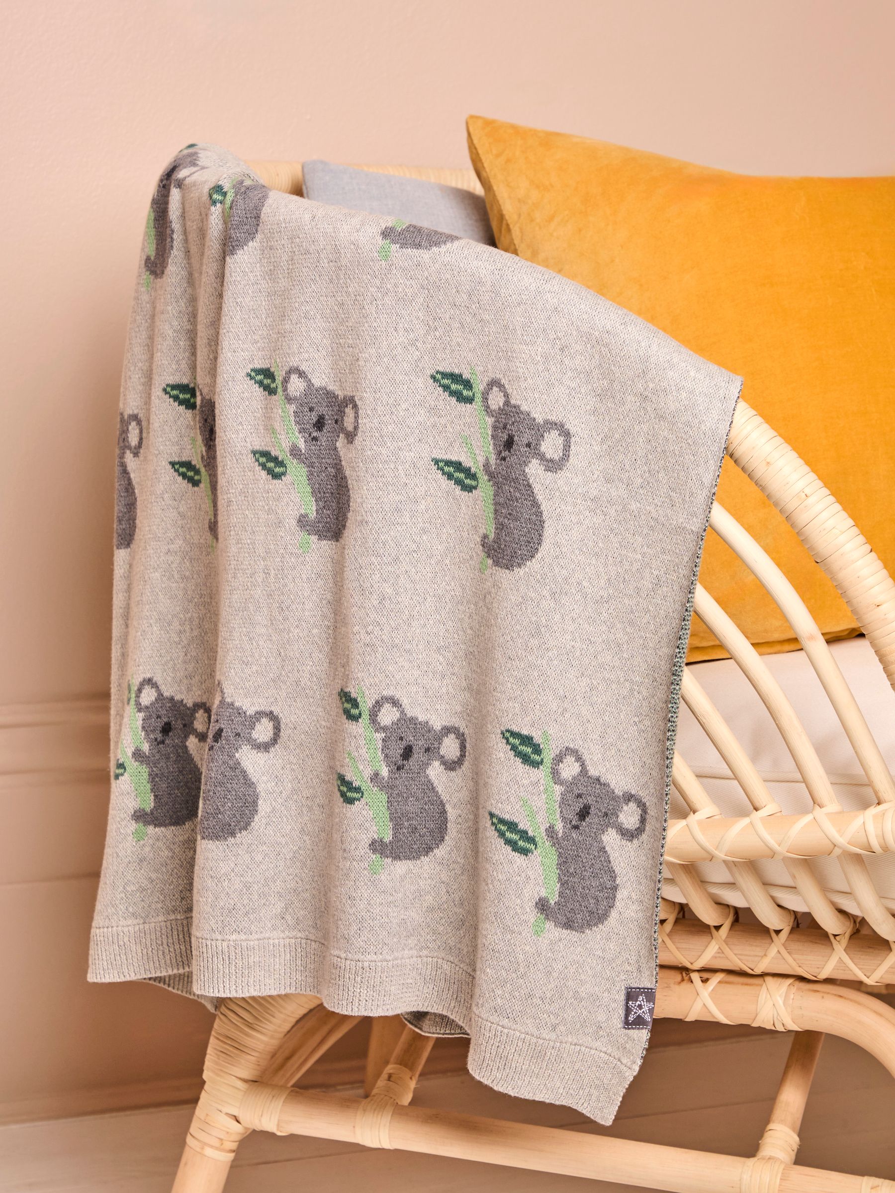 Grey Koala Knit Shawl