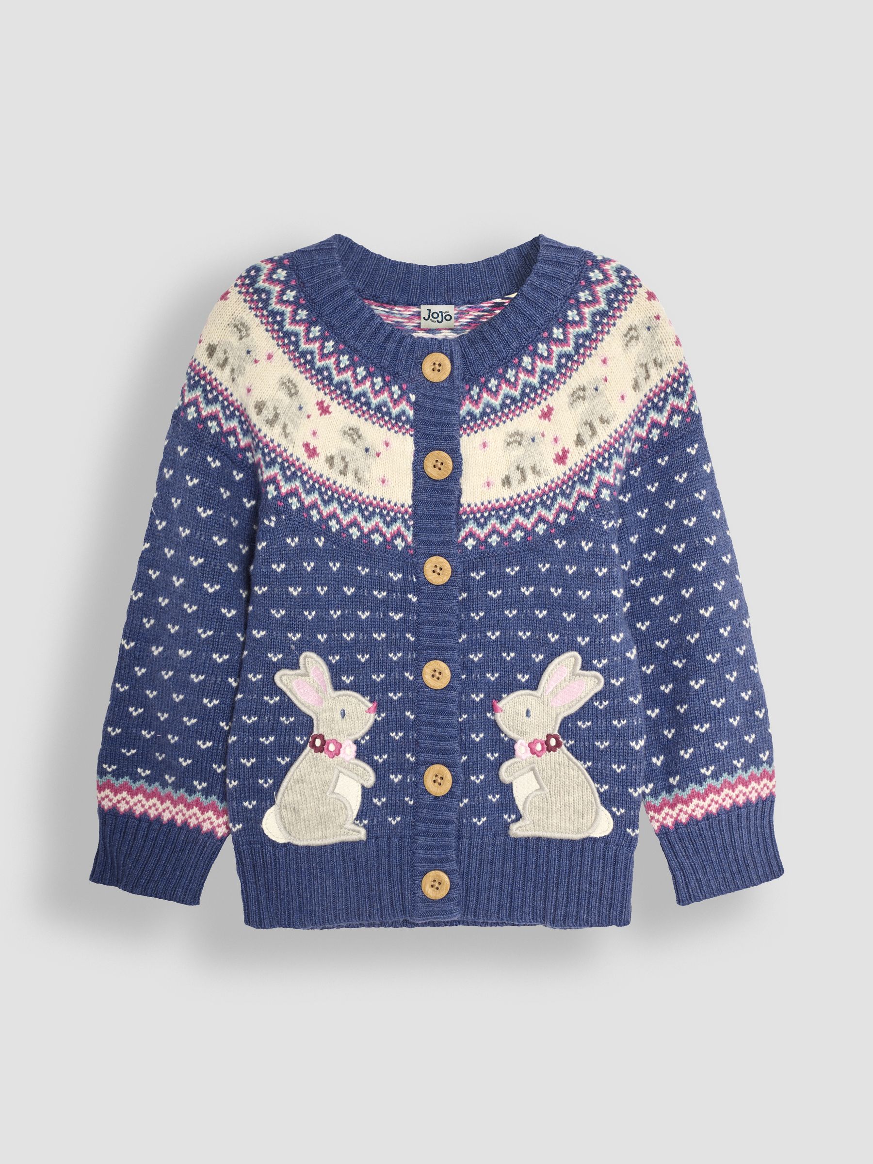 Purple Unicorn Knit Fairisle Pattern Cardigan
