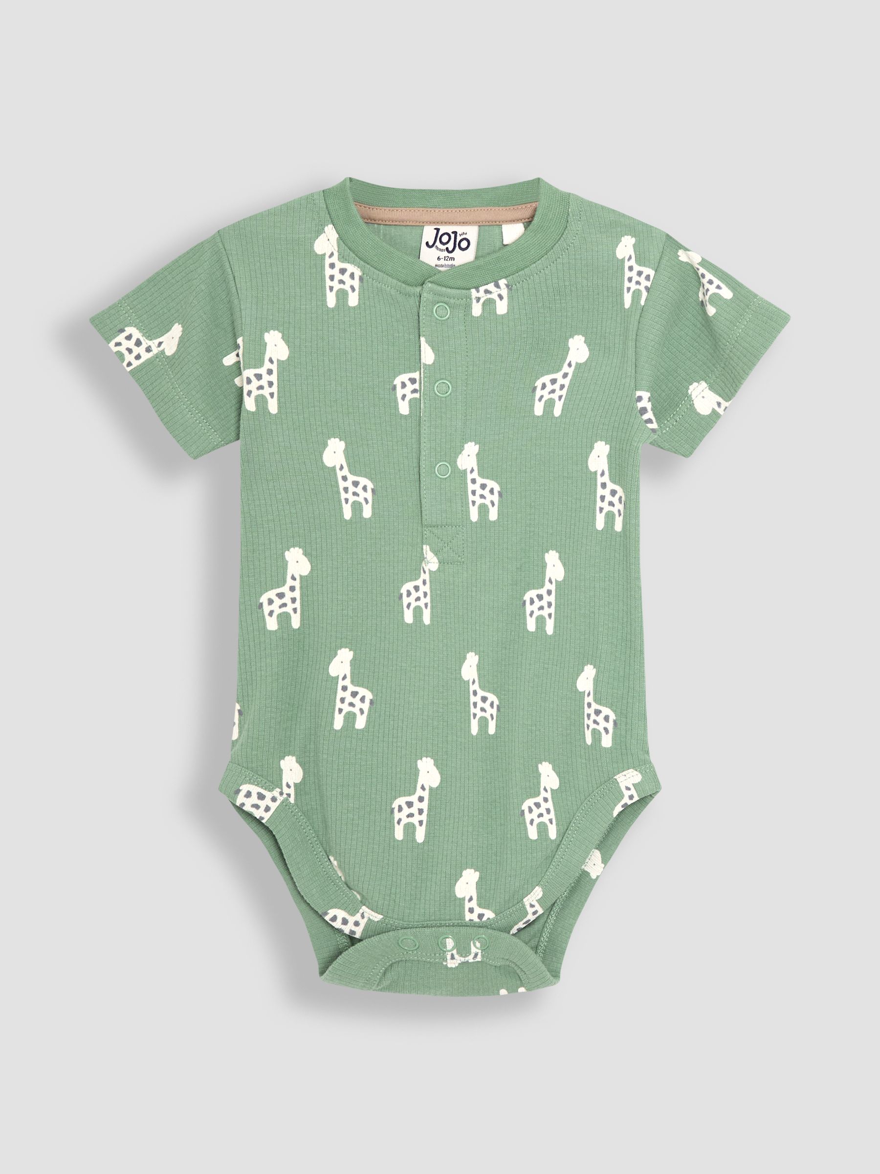 Green Giraffe 2-Piece Ribbed Bodysuit & Shorts Set