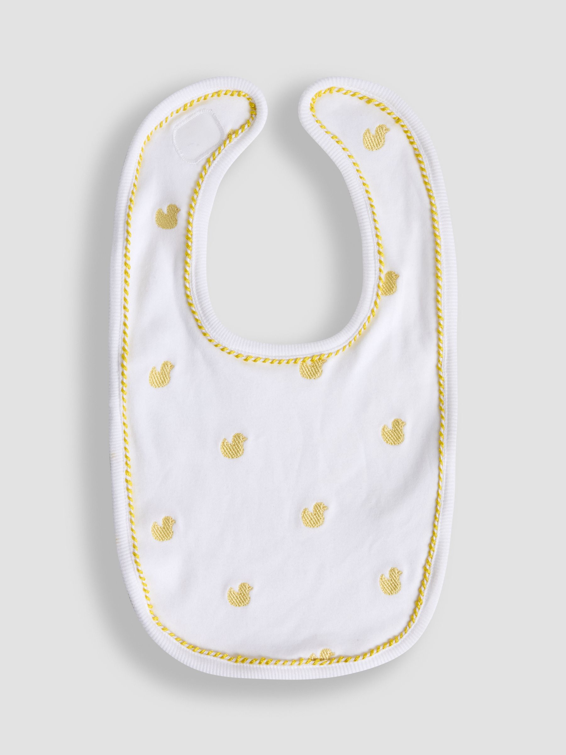 White 100% Organic Cotton Duck Embroidered Bib