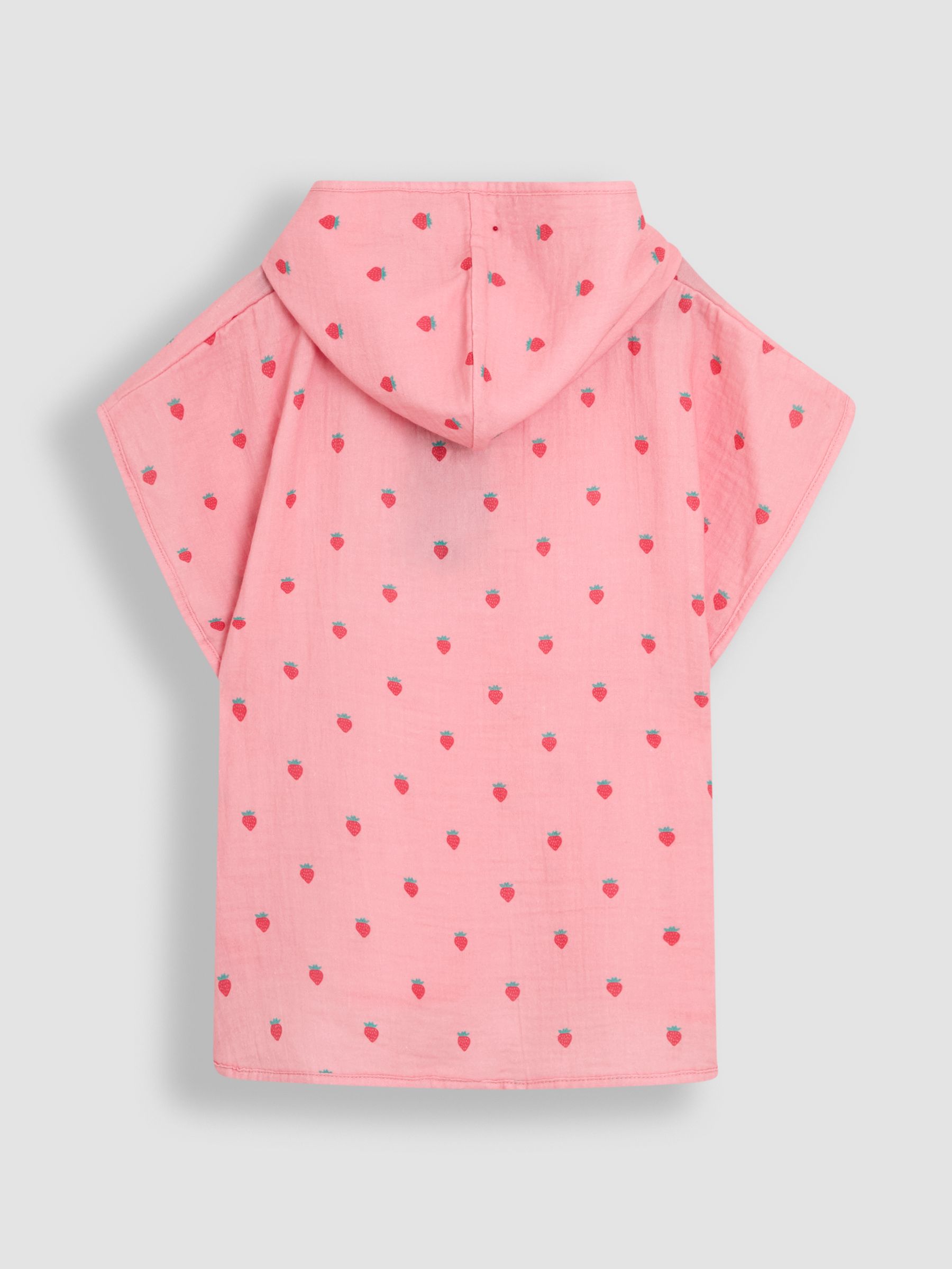 Pink 100% Cotton Strawberry Muslin Poncho