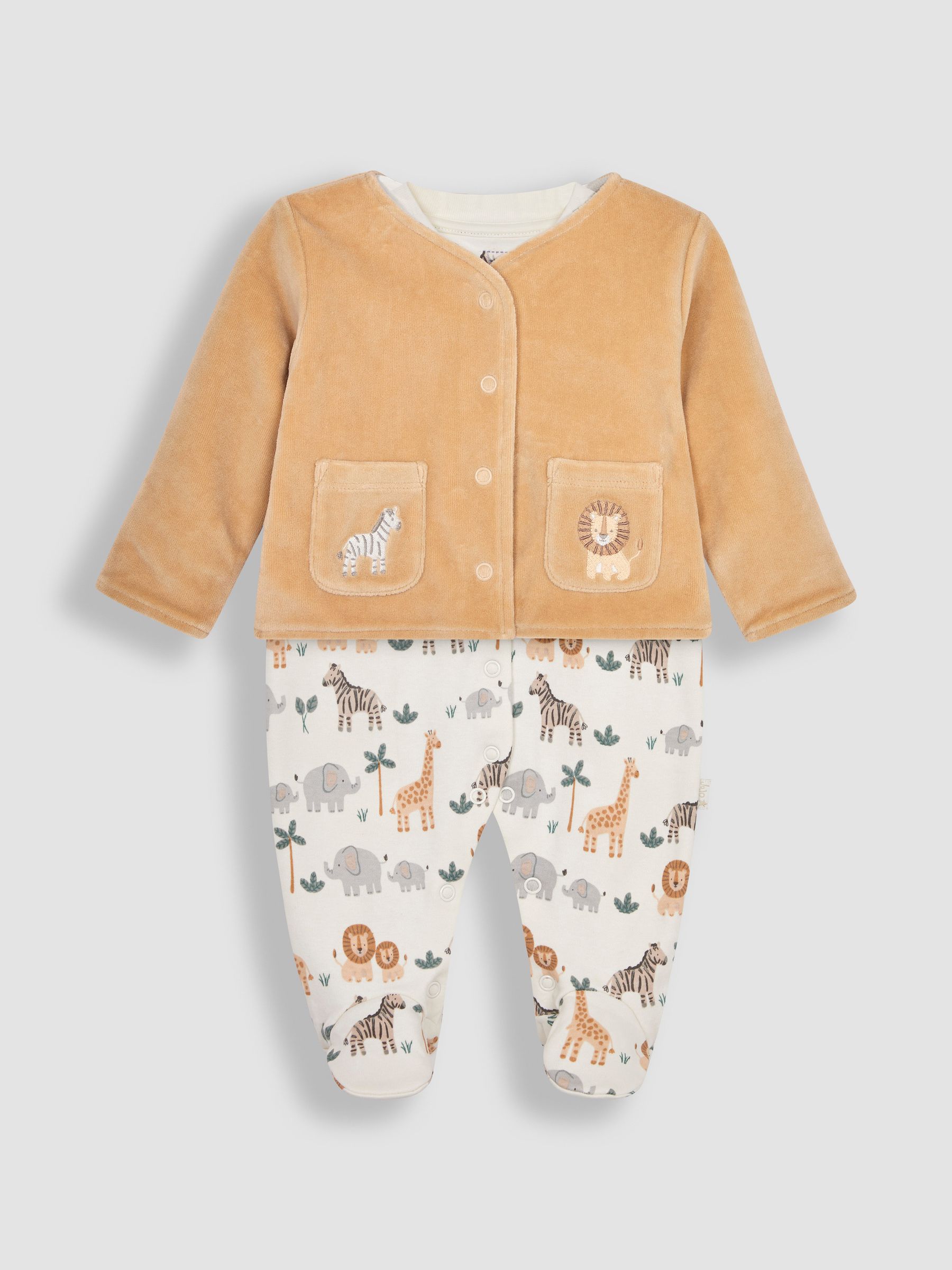 2-Piece Safari Sleepsuit & Jacket Set in Safari