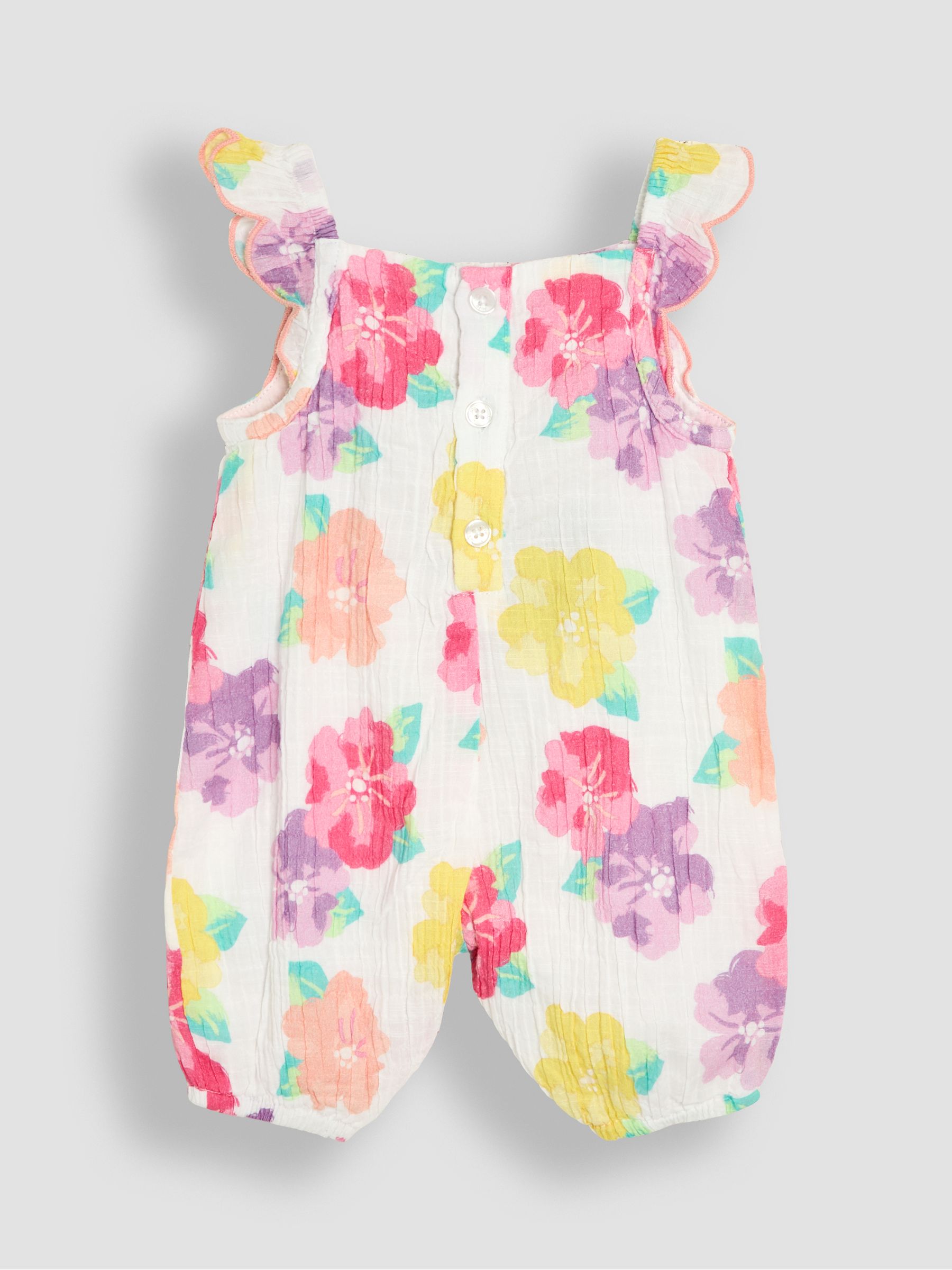 White Fairy Floral Ruffle Strap Pretty Sunsuit