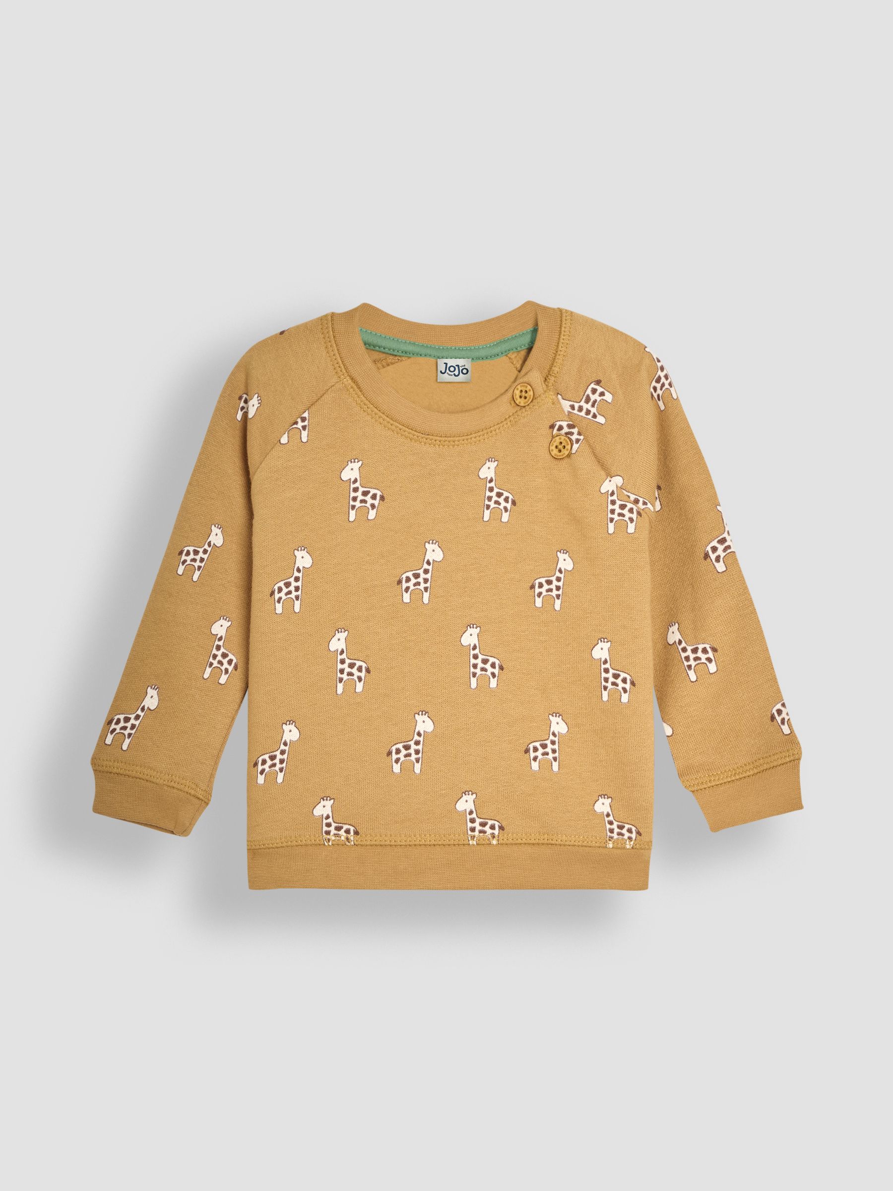 Mustard Baby Giraffe Sweatshirt And Cosy Trousers Set