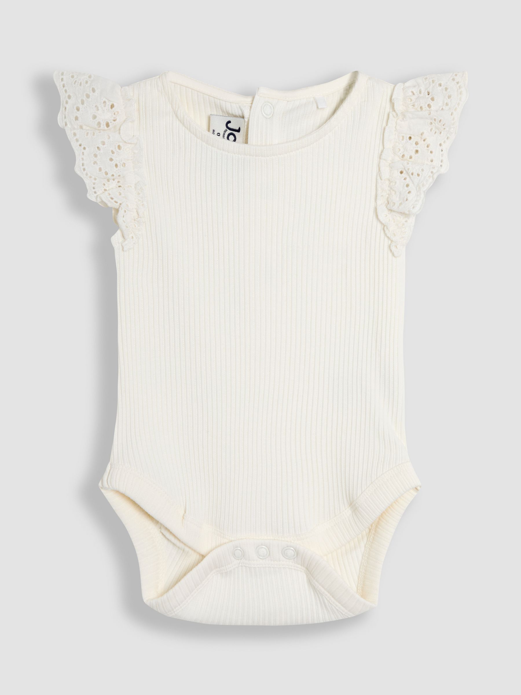 Cream Broderie Frill Shoulder Body