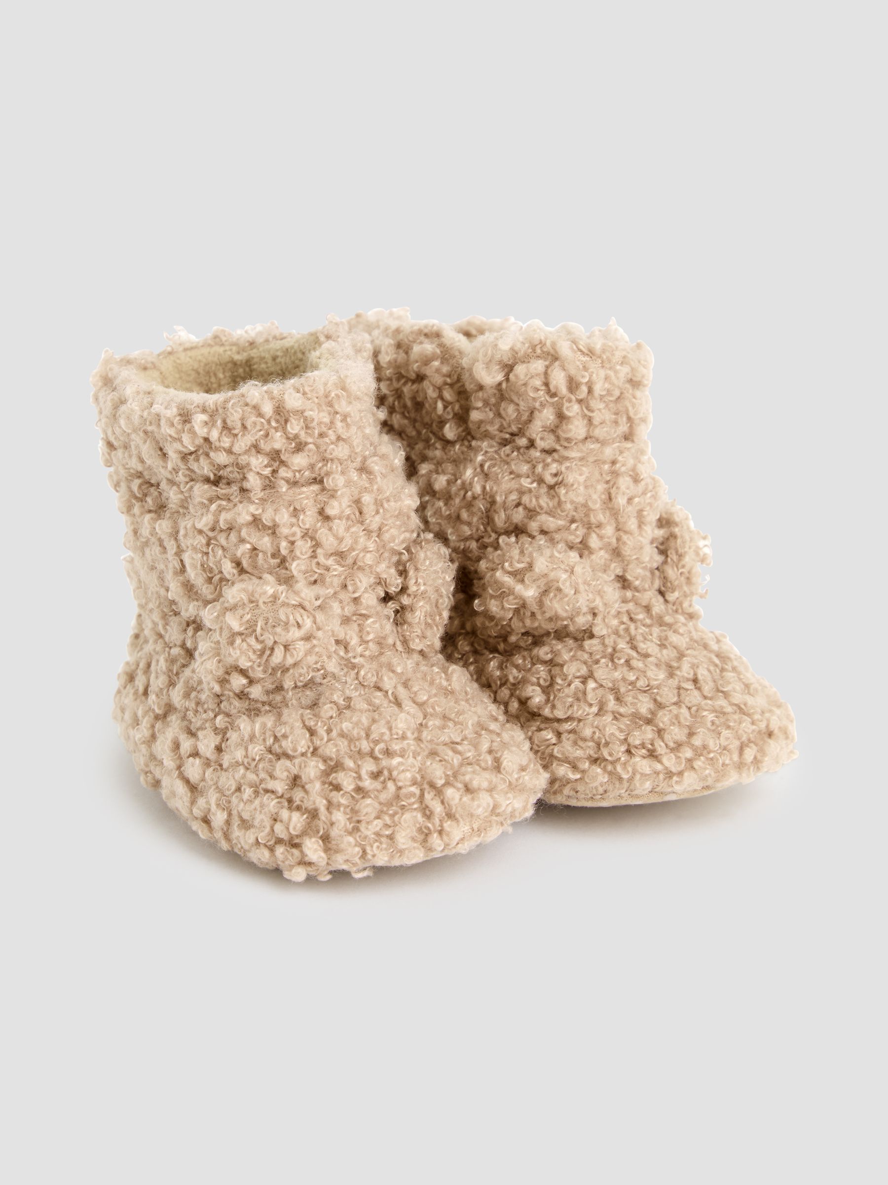 Light Brown Borg Booties