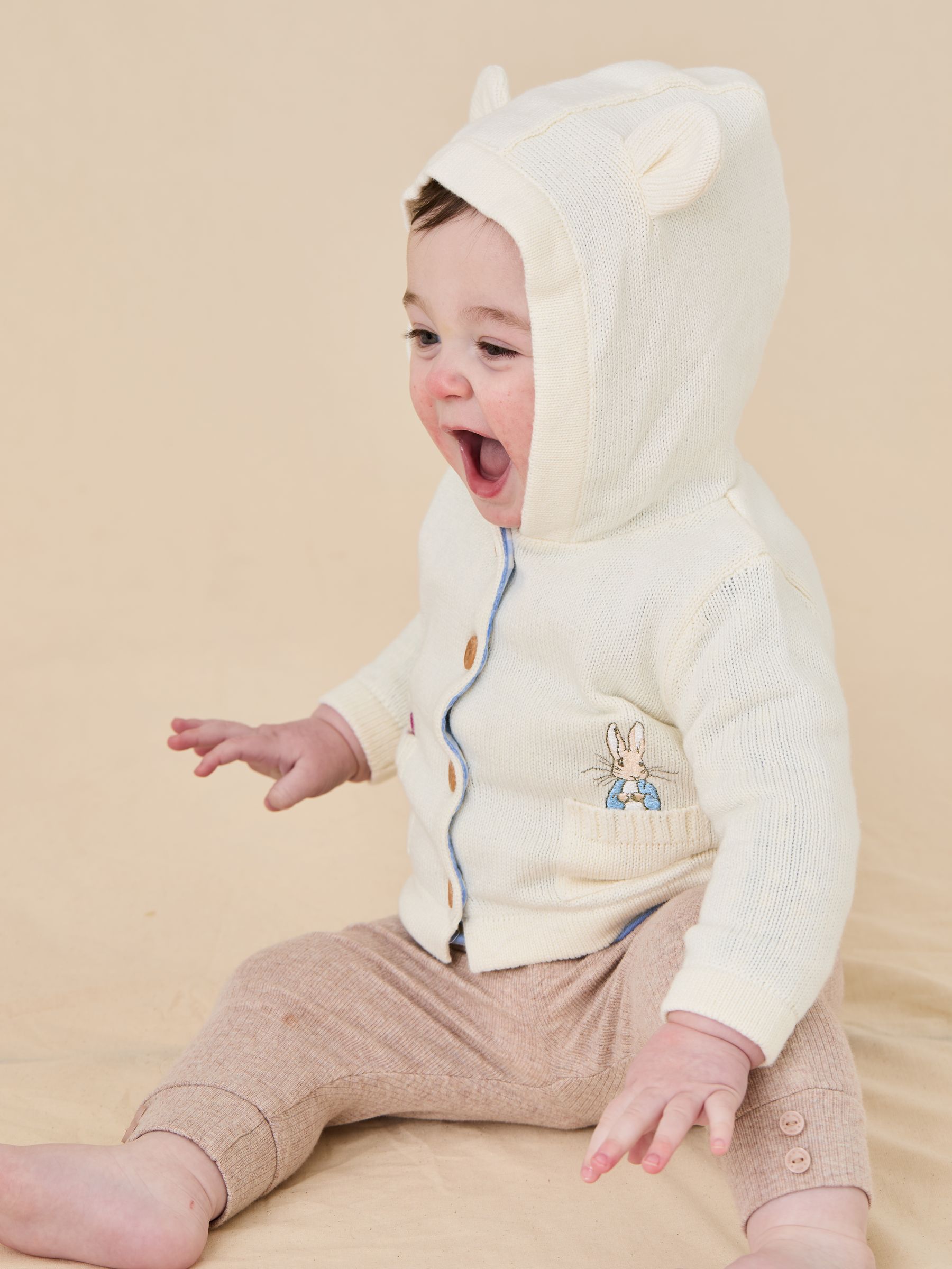 Cream Peter Rabbit™ Embroidered Cardigan