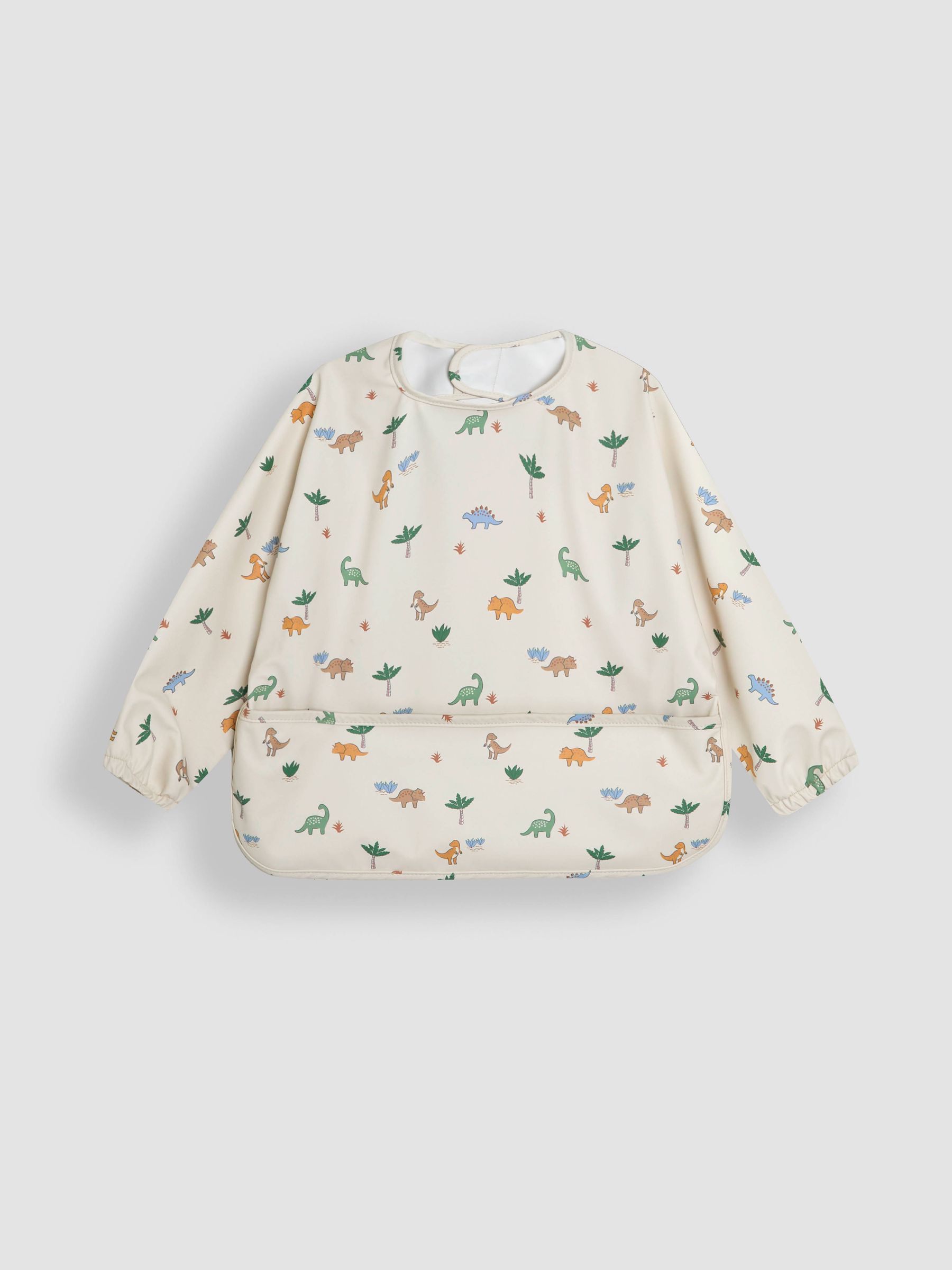Neutral Dino Sleeved Bib