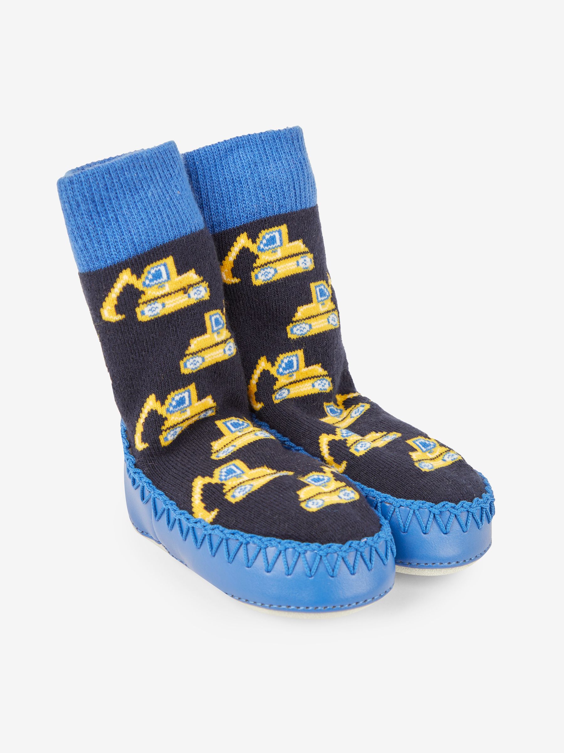 Cobalt Blue Moccasin Slipper Socks