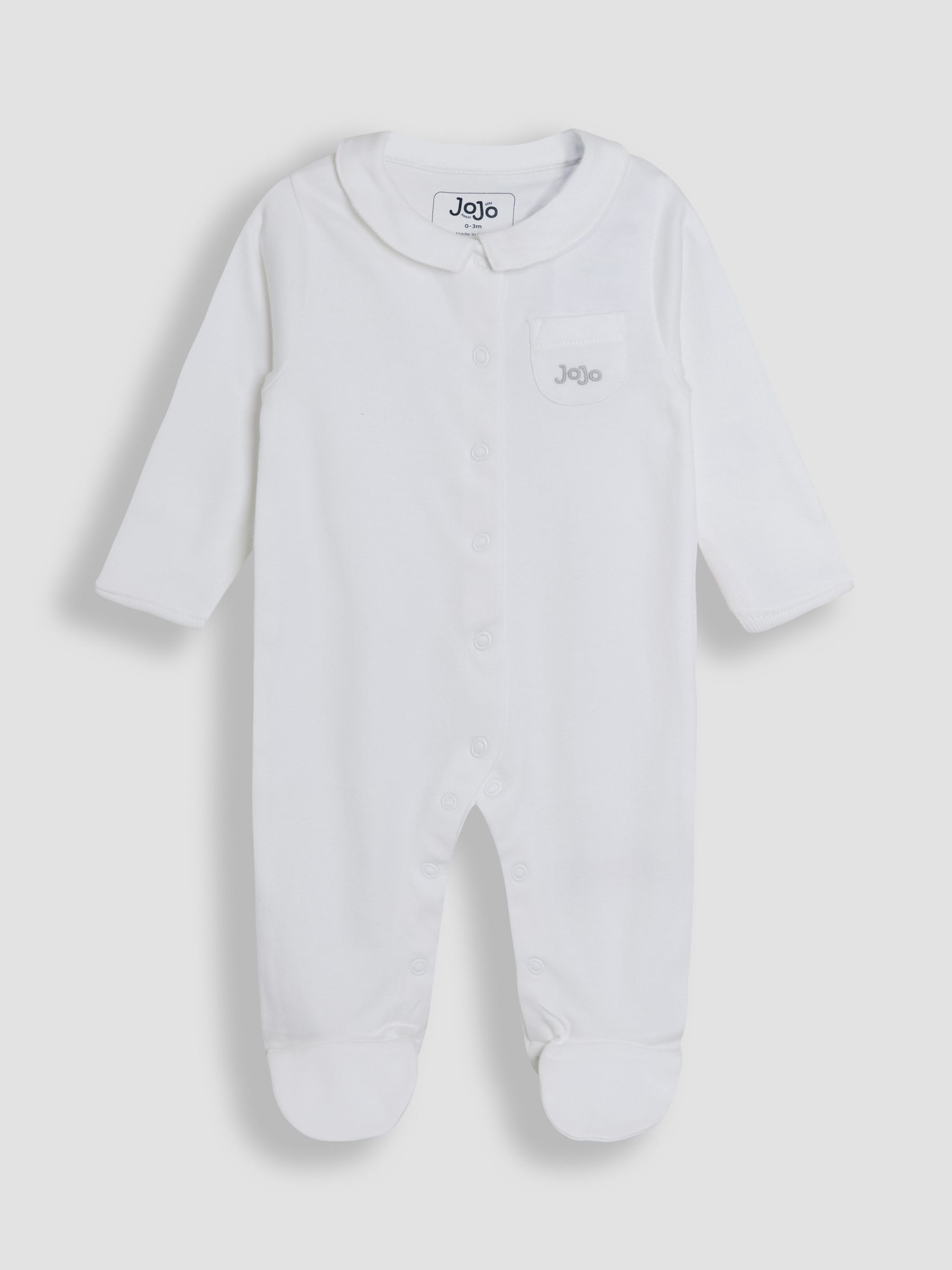 White 100% Cotton Collared Sleepsuit