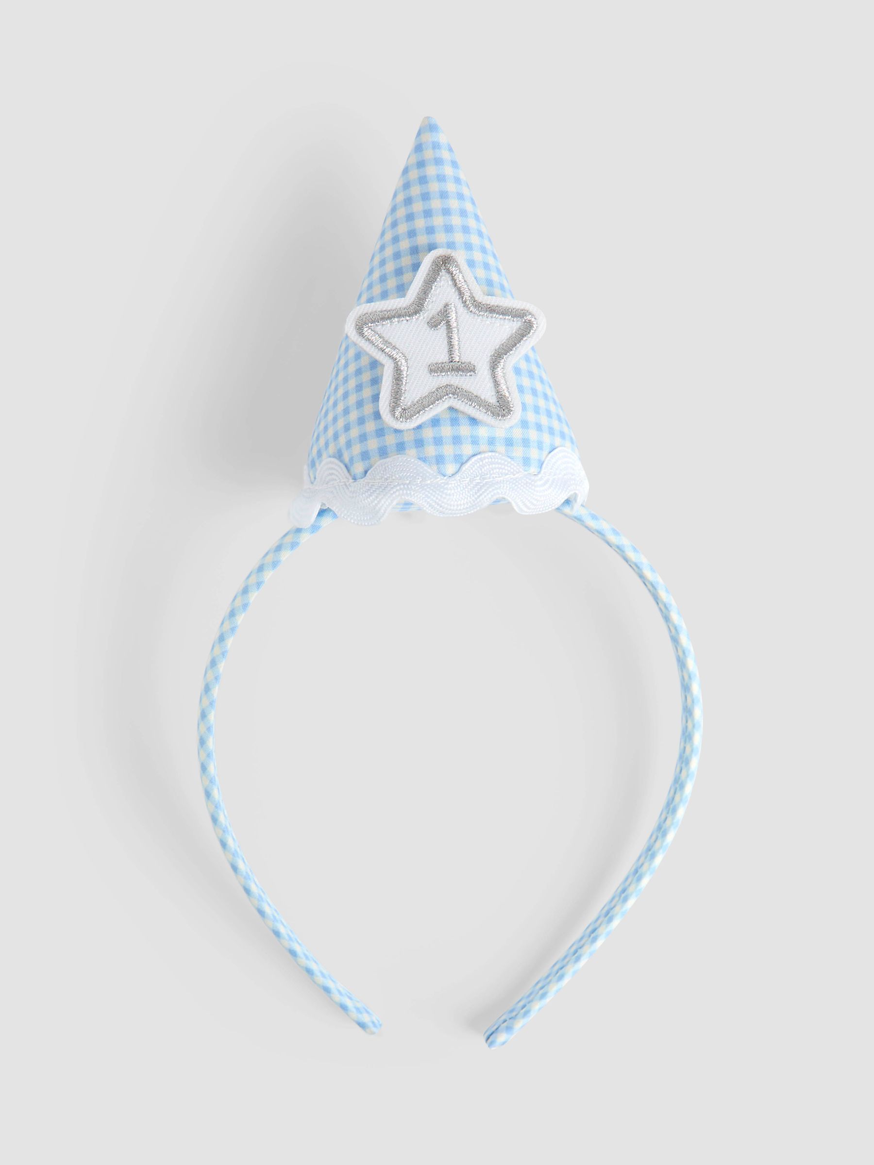 Gingham Birthday Hat Headband