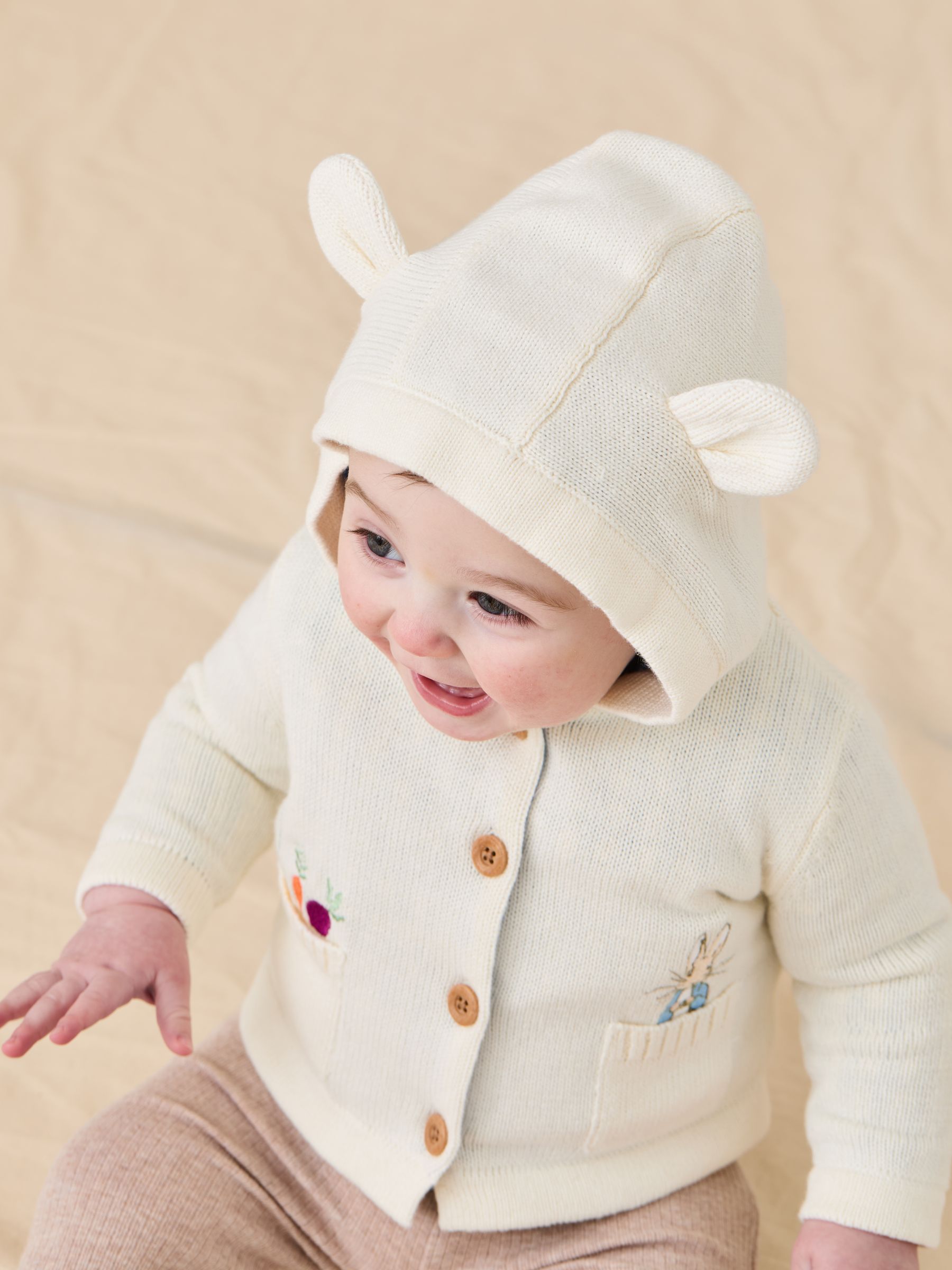 Cream Peter Rabbit™ Embroidered Cardigan