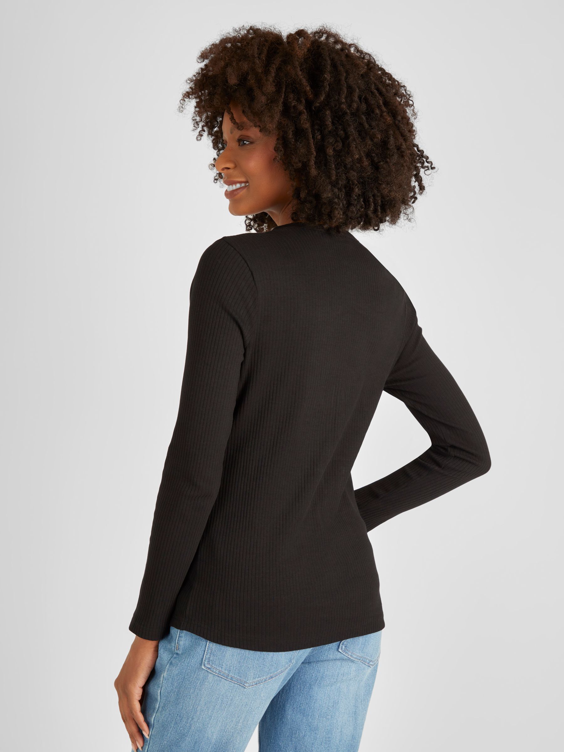 Black Popper Front Maternity Top