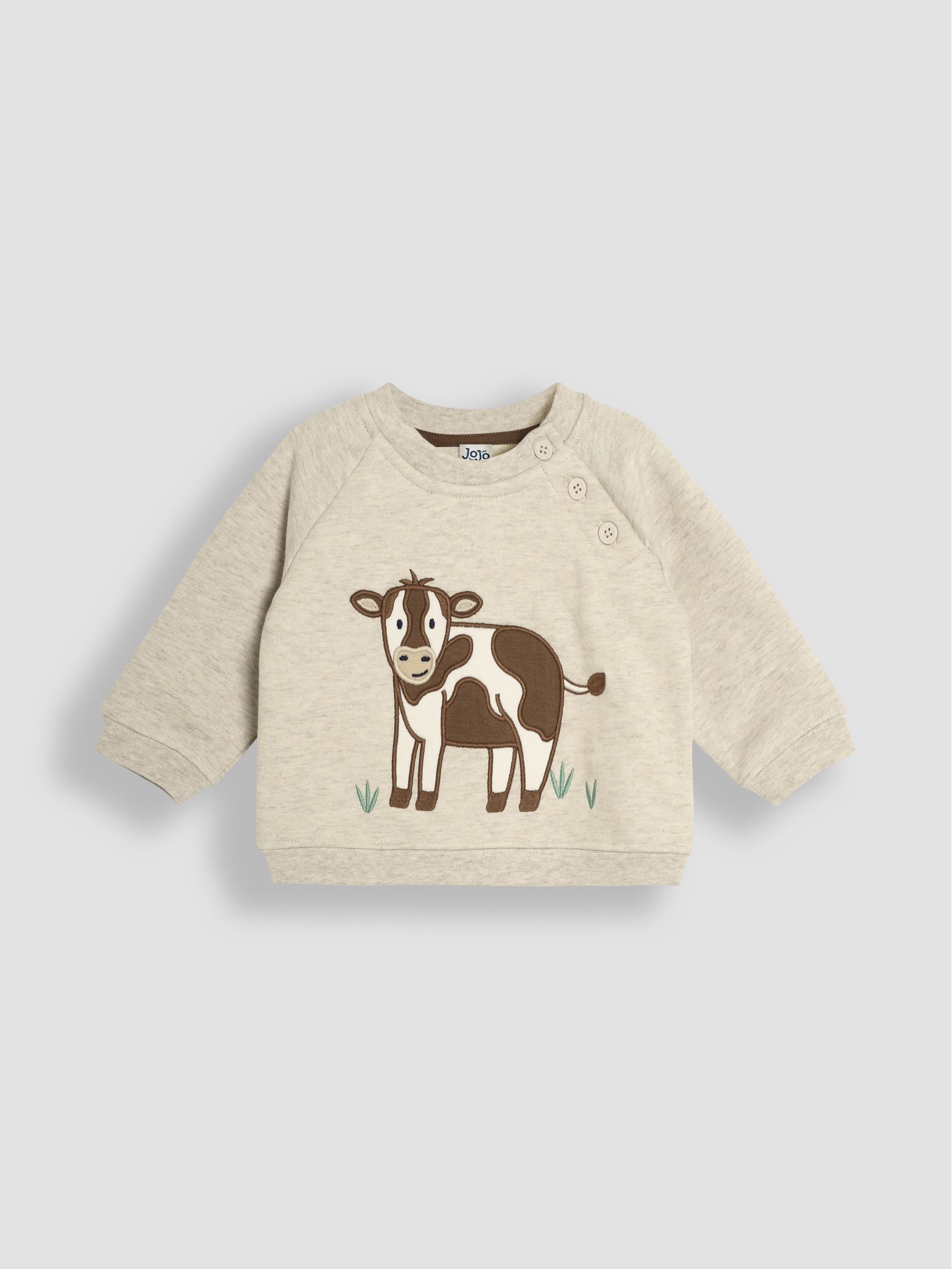 Natural Cow Sweatshirt & Rib Leggings Set