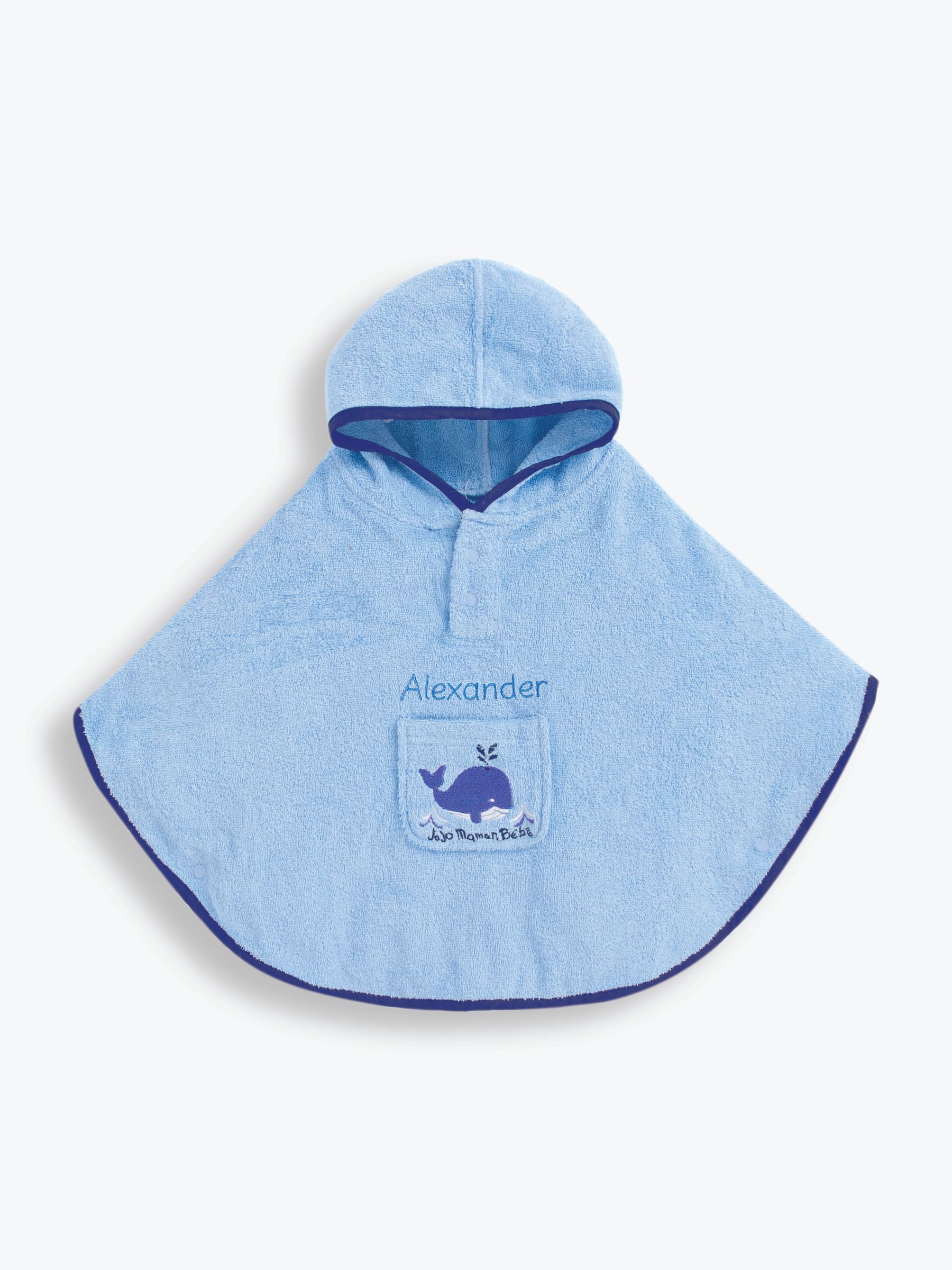 Blue Shark Personalised Whale Towelling Poncho
