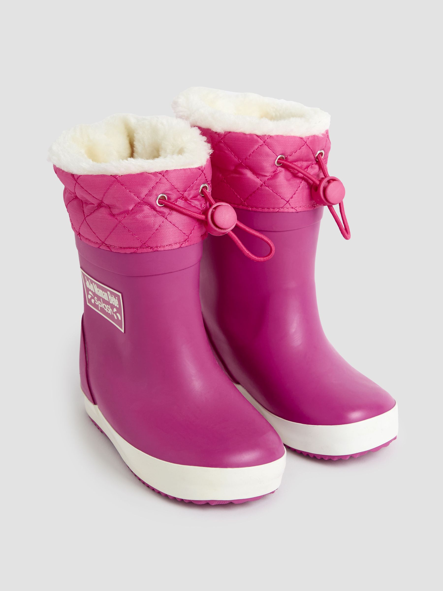 Fuchsia Pink Cosy Lined Drawstring Top Wellies