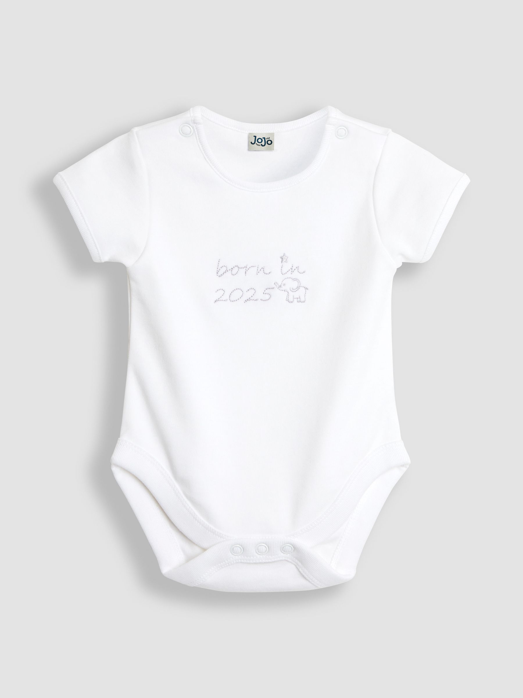 White Born In 2025 Embroidered Body