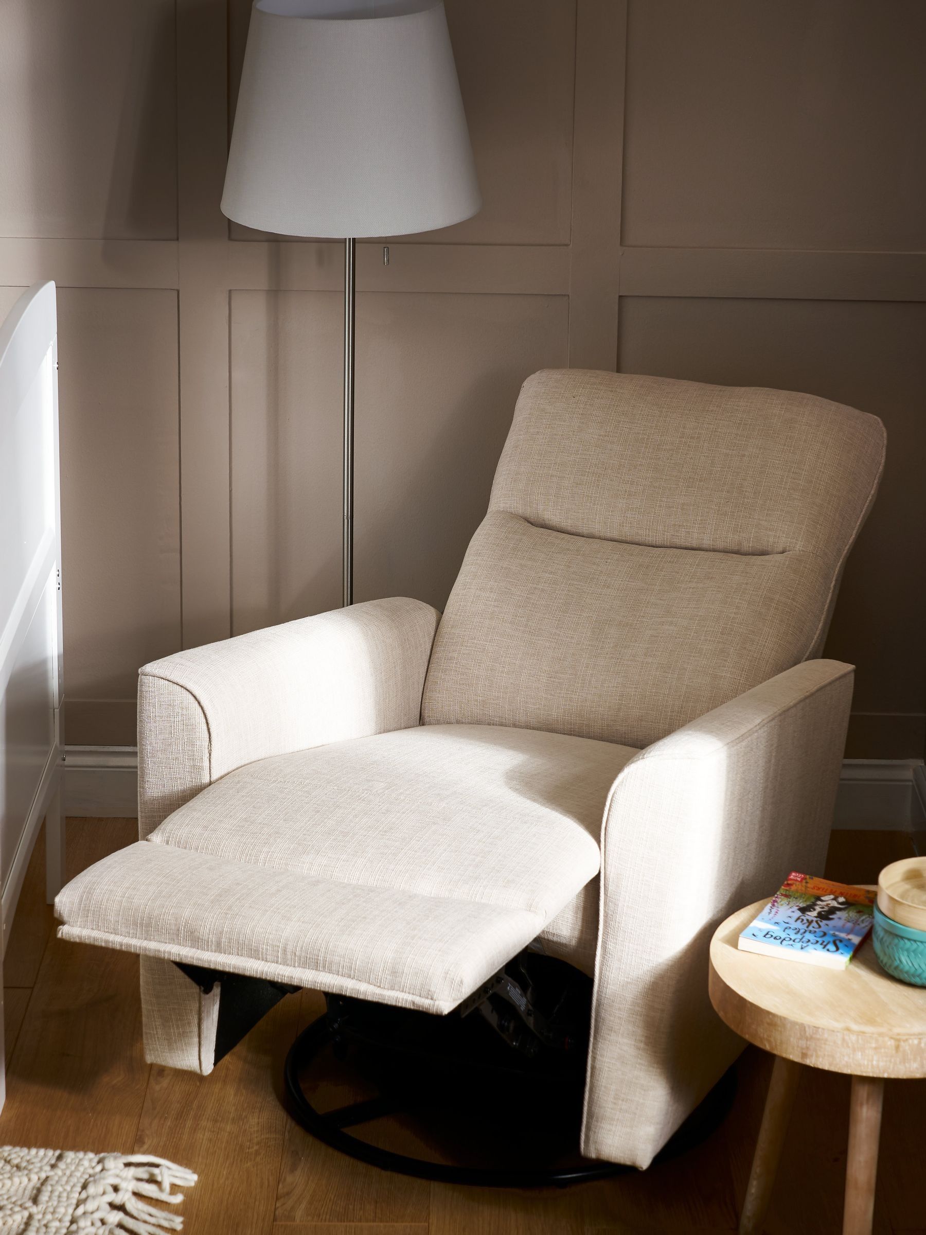 Obaby Oatmeal Savannah Swivel Glider Recliner Nursing Chair