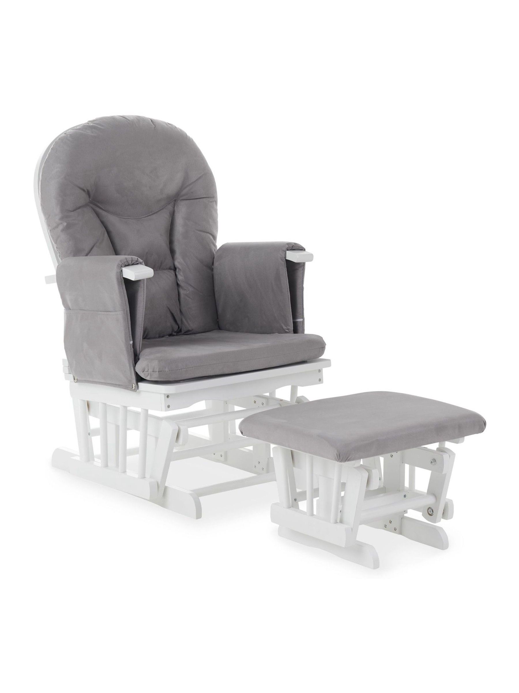 Obaby Grey Reclining Glider Nursing Chair And Stool