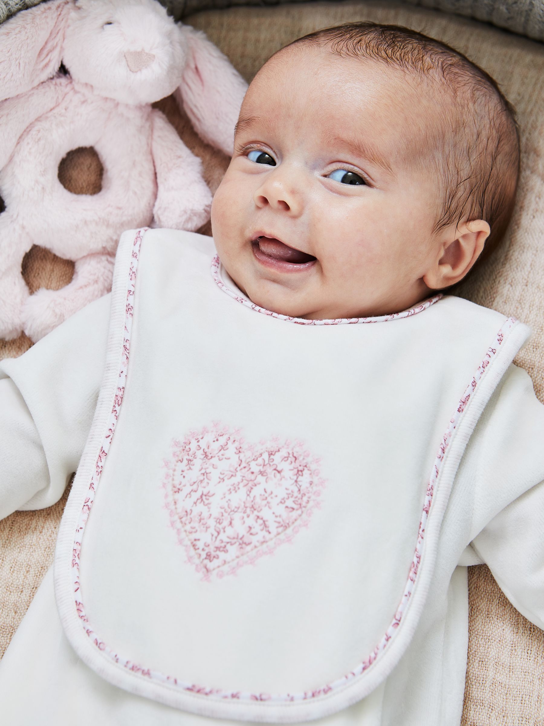White Personalised Velour Appliqué Collar Sleepsuit