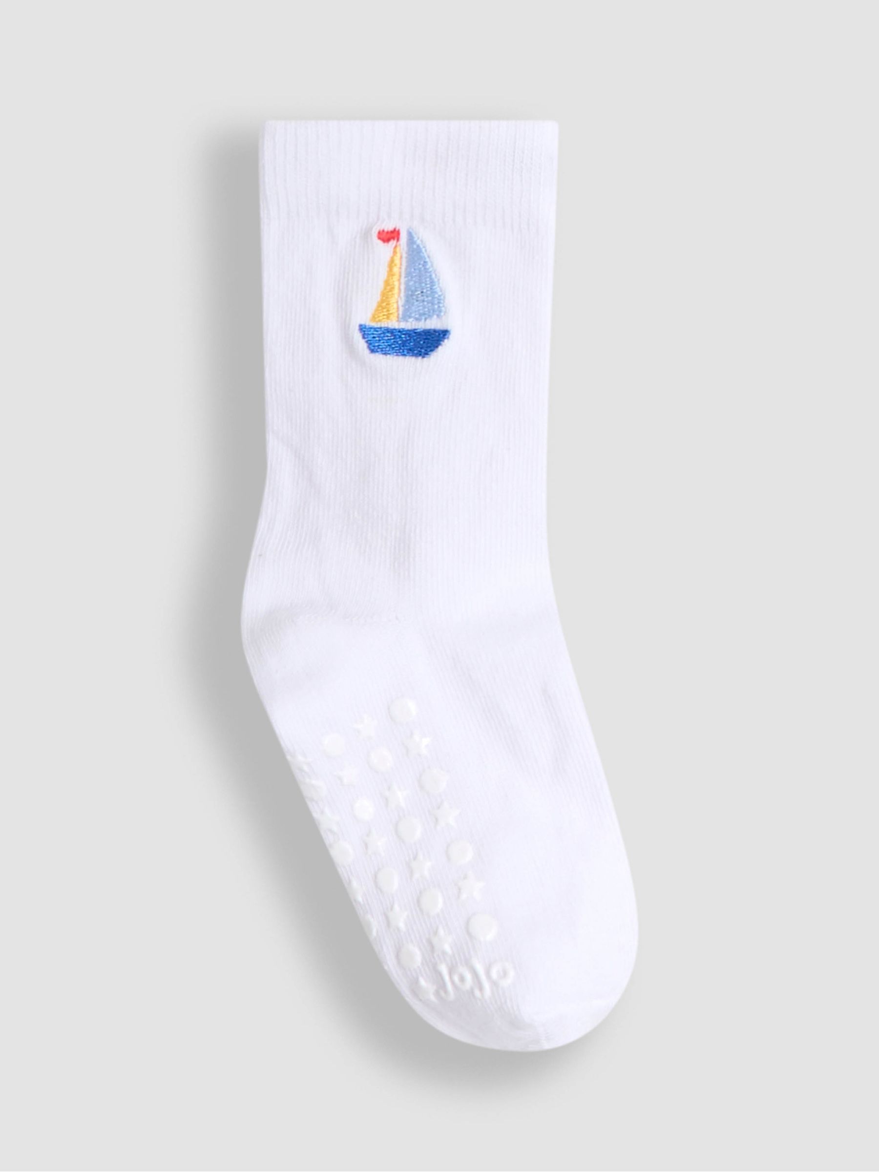White Embroidered Socks 3 Pack