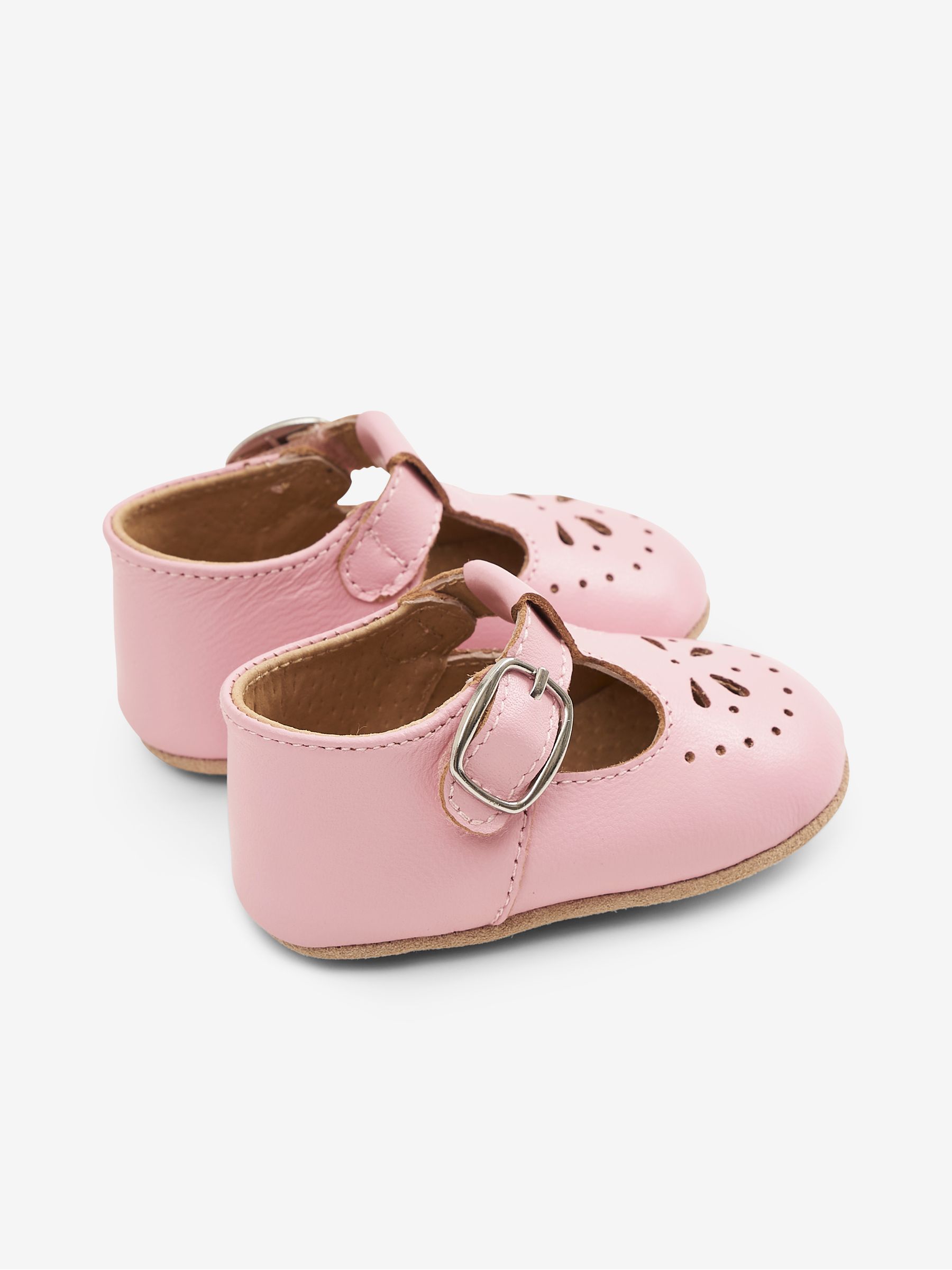 Pink Leather Pre-Walker Shoes