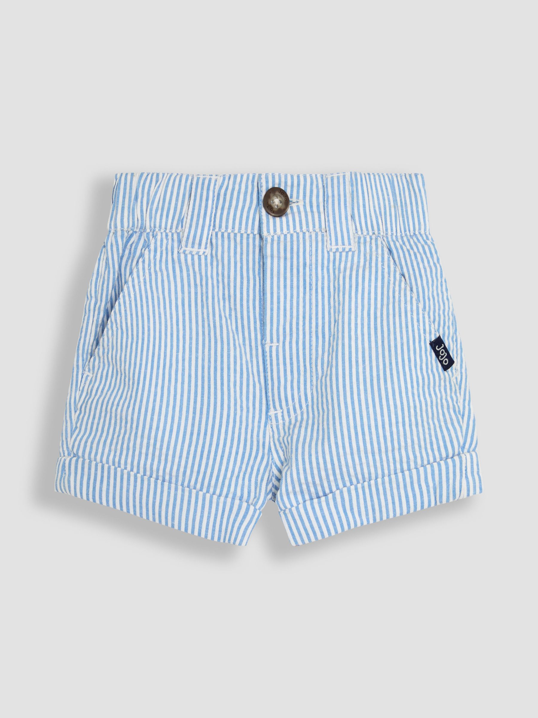Blue Seersucker Stripe Shorts
