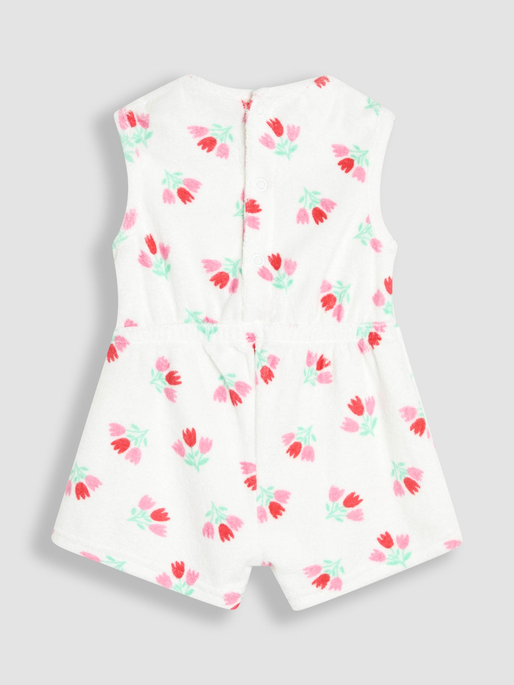 Cream Floral Towelling Sunsuit & Scrunchie