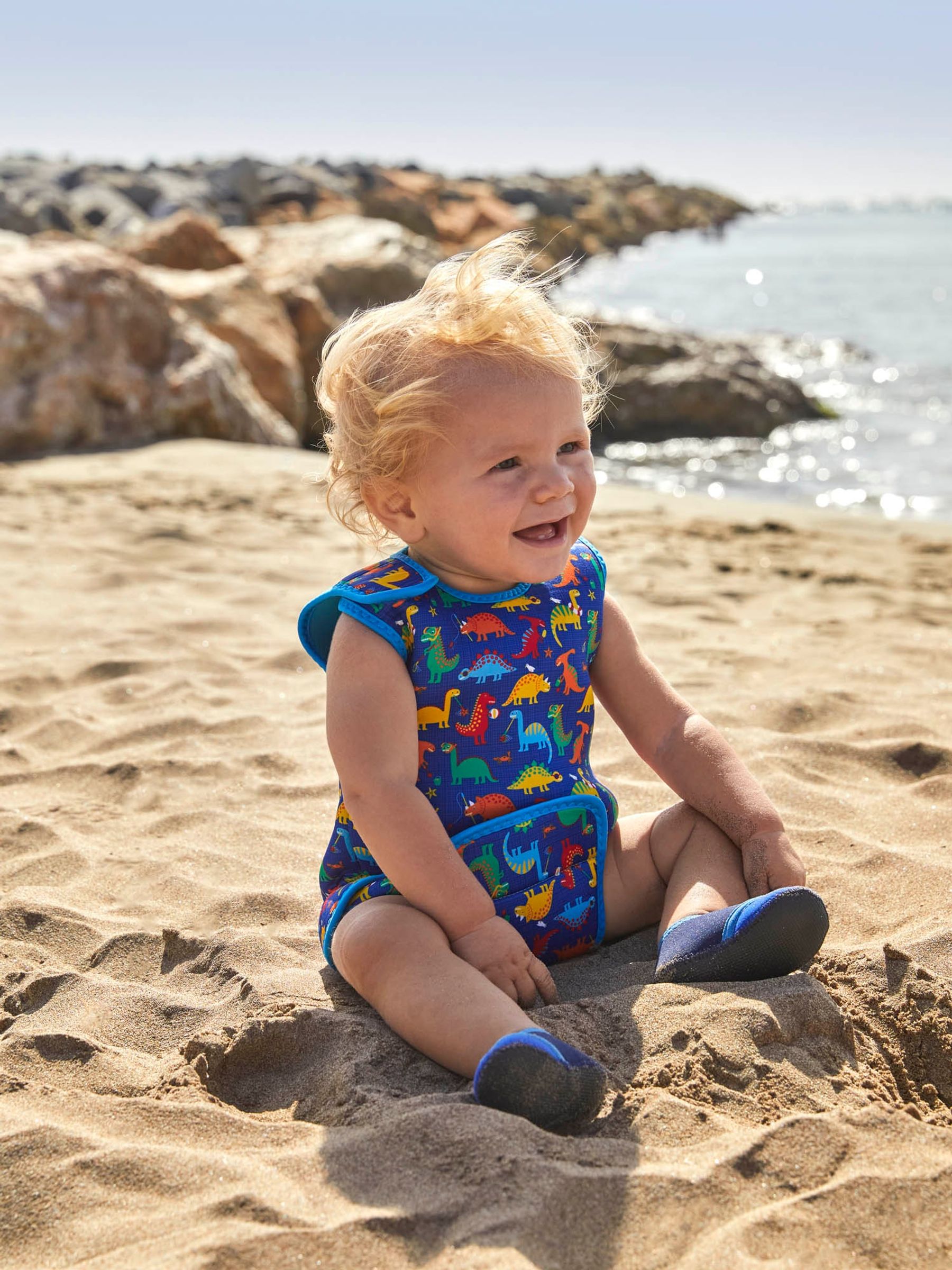 Blue Flamingo Print Baby Wetsuit