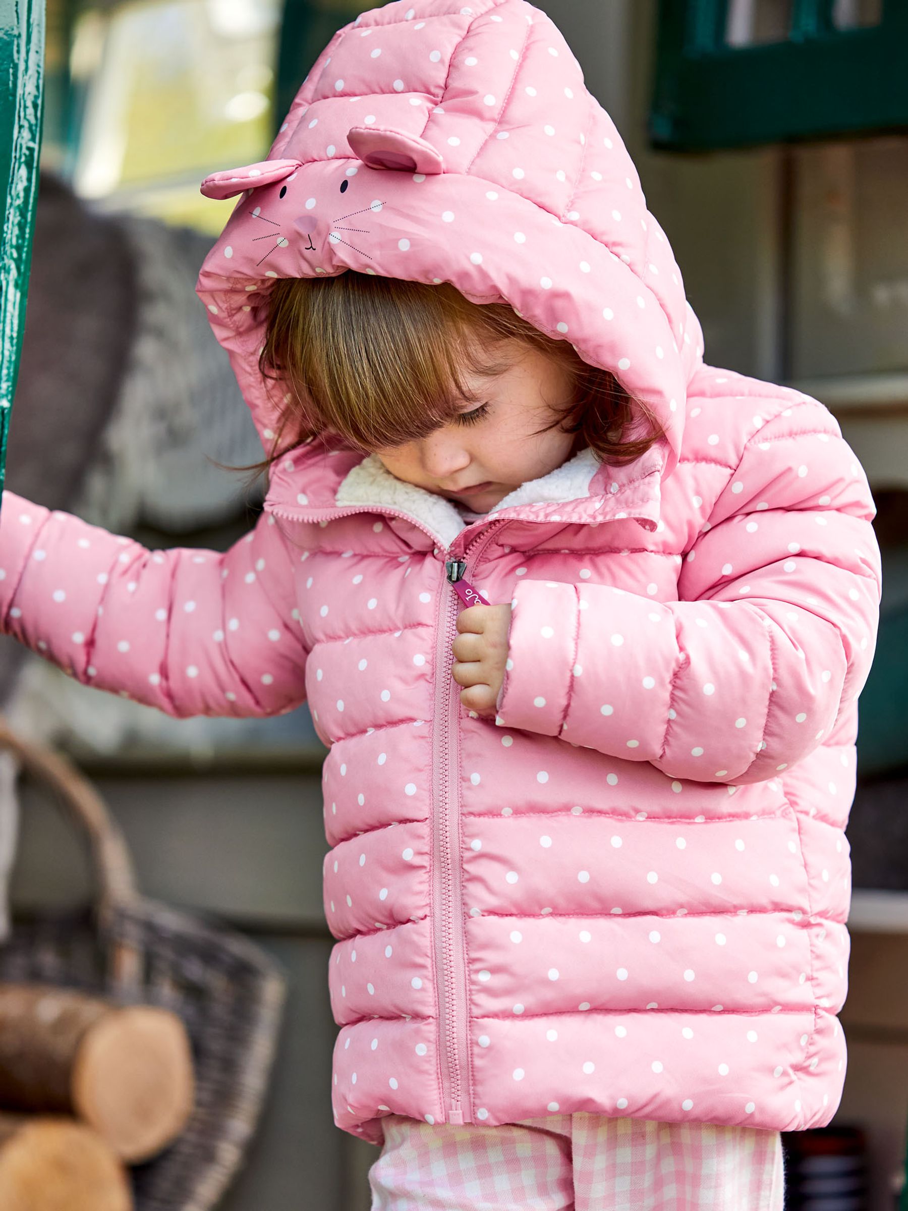 Pink Spot Mouse Puffer Jacket