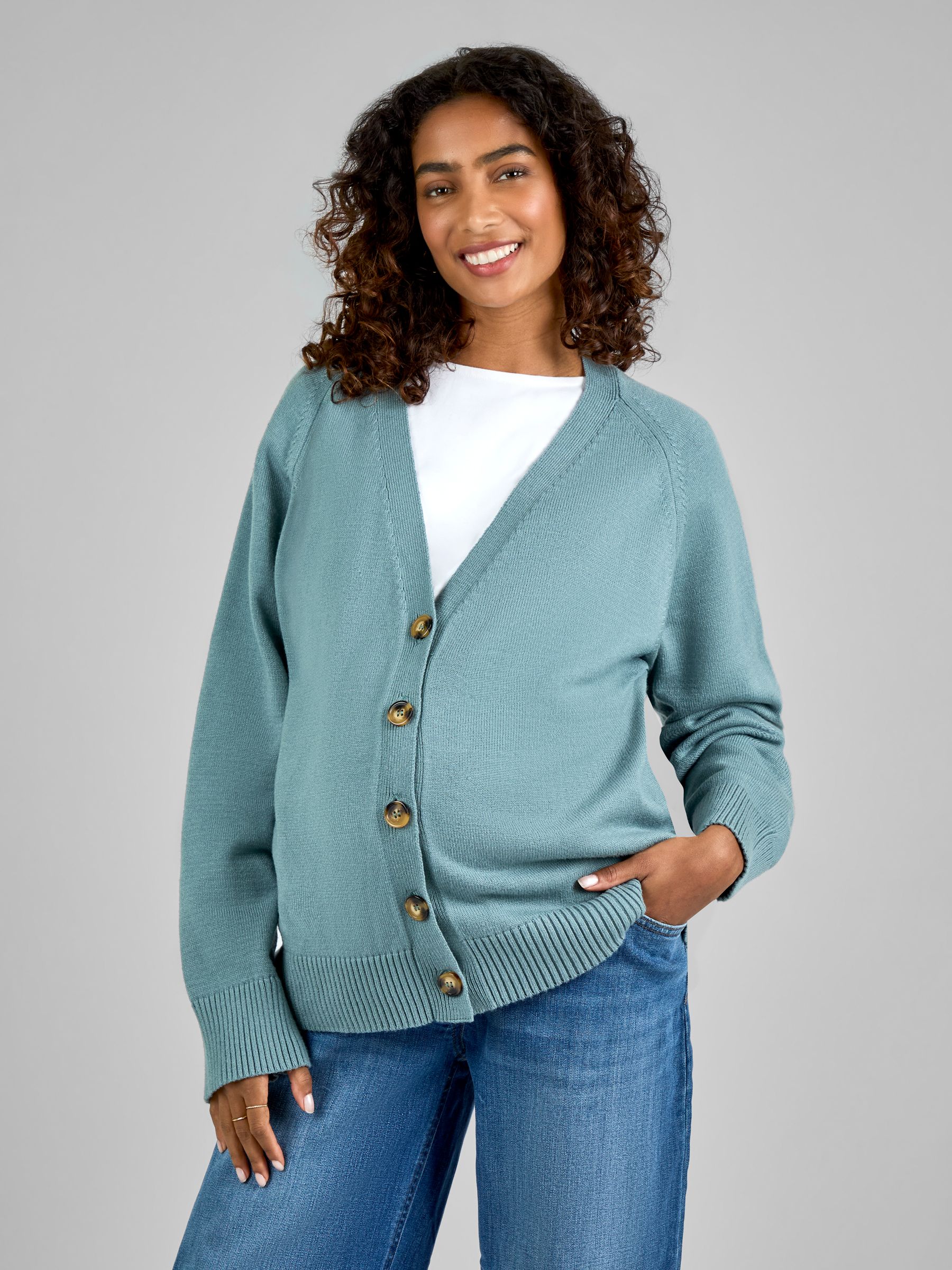 Sage Green Buttoned Maternity Cardigan