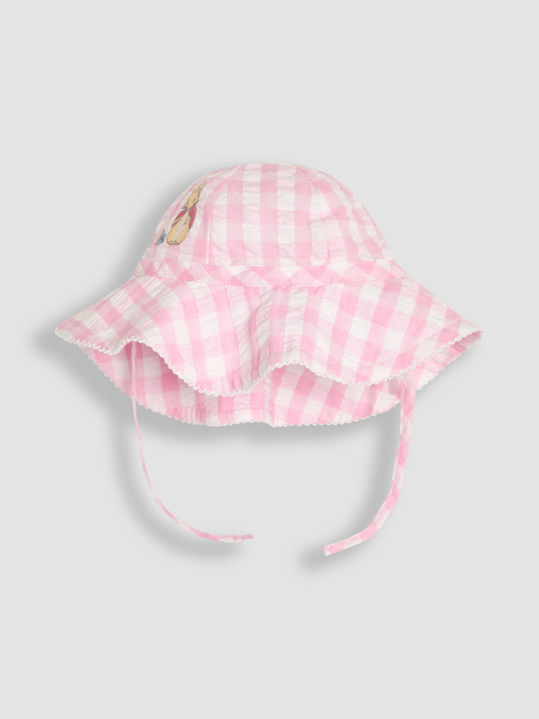 Pink Gingham Flopsy Bunny Floppy Sun 100% Cotton Hat