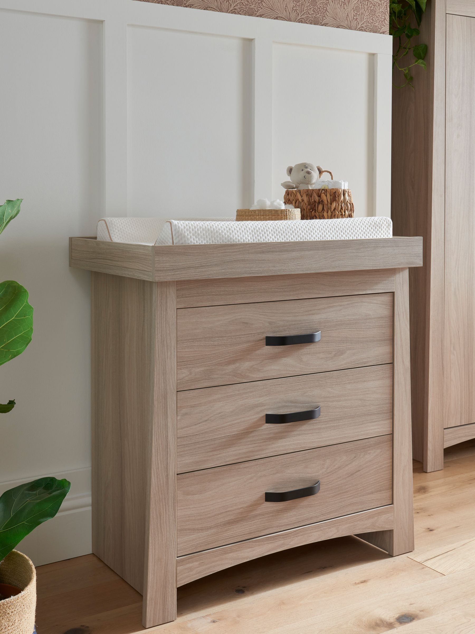 Cuddleco White Isla Dresser Changer in Ash