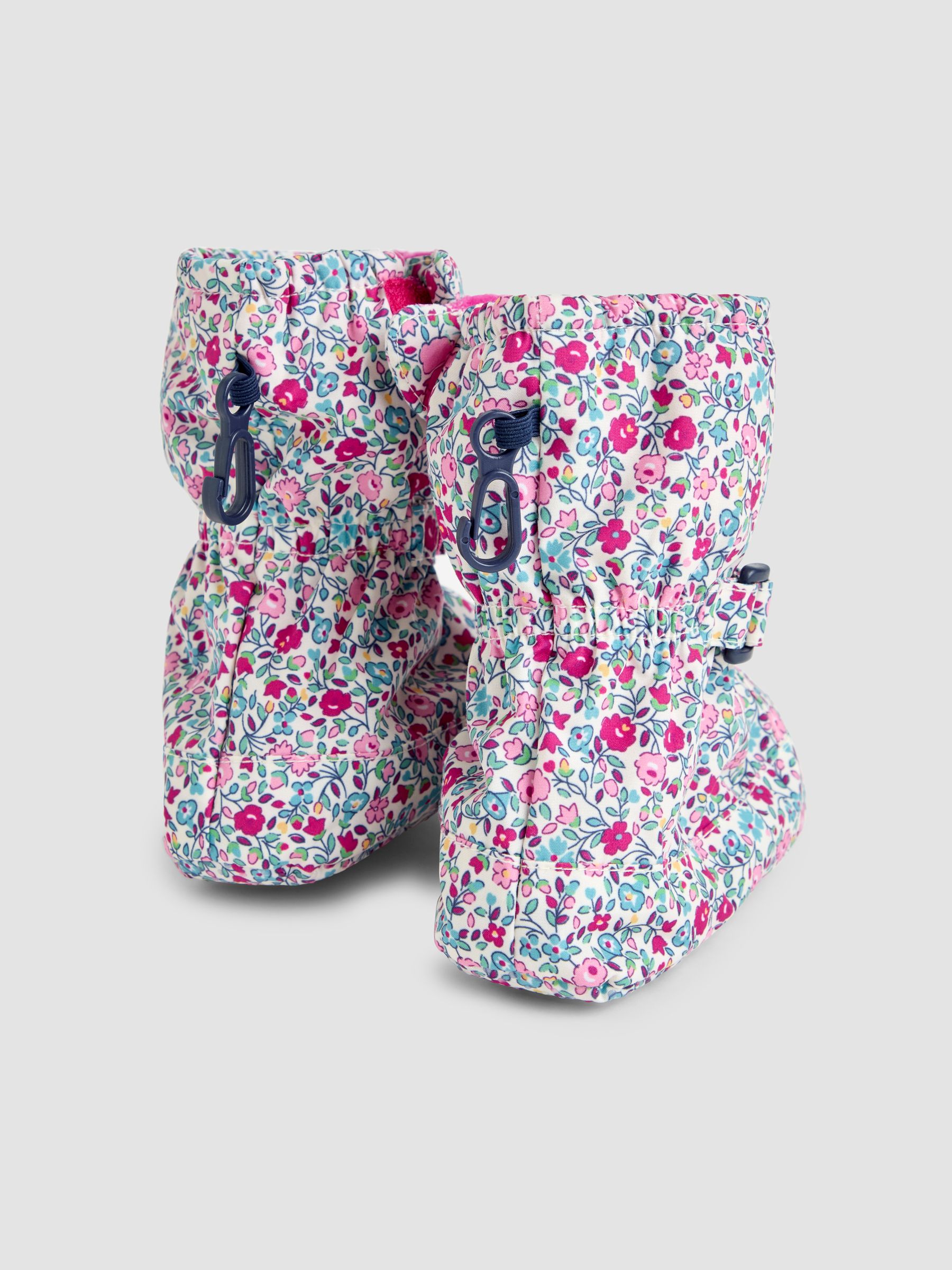 Cream Ditsy Print Fleece Lined Booties