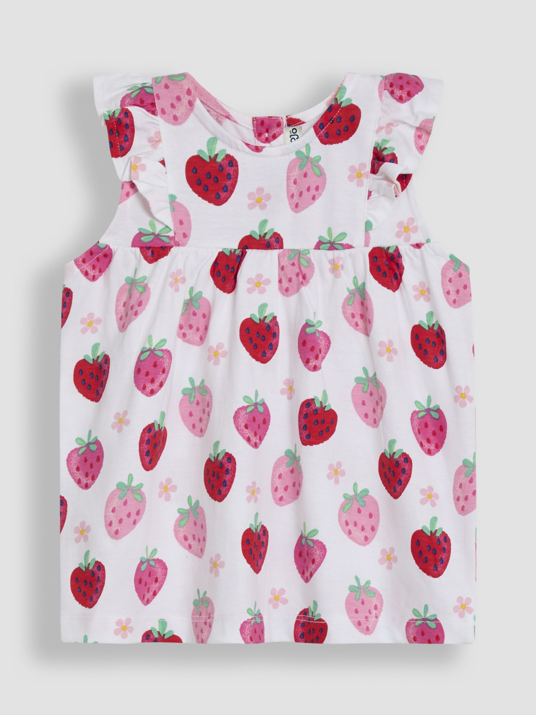 Pink Strawberry Floral 2-Pack Flutter Sleeve T-Shirts