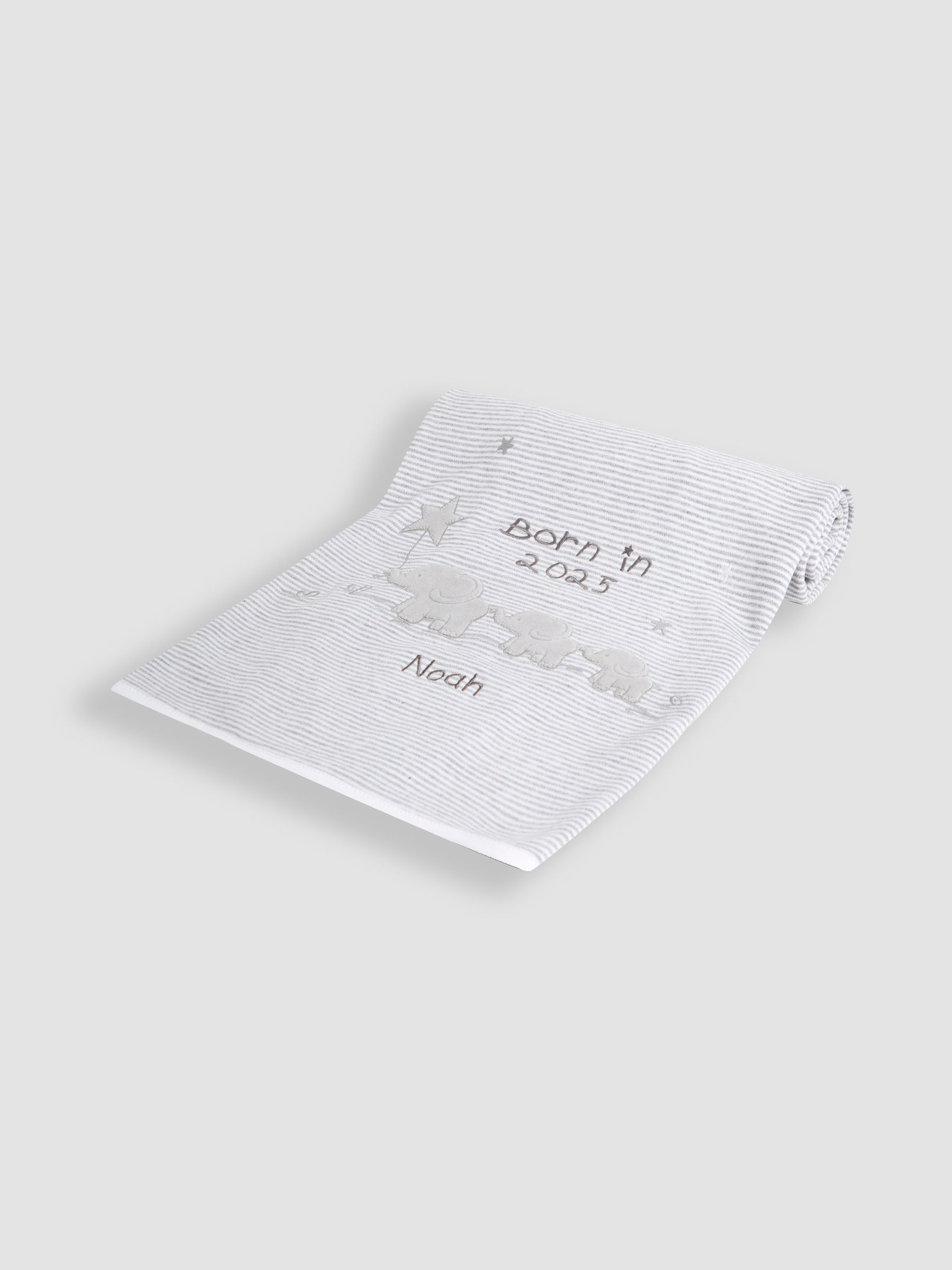 Personalised Born in 2025 Reversible Jersey Shawl