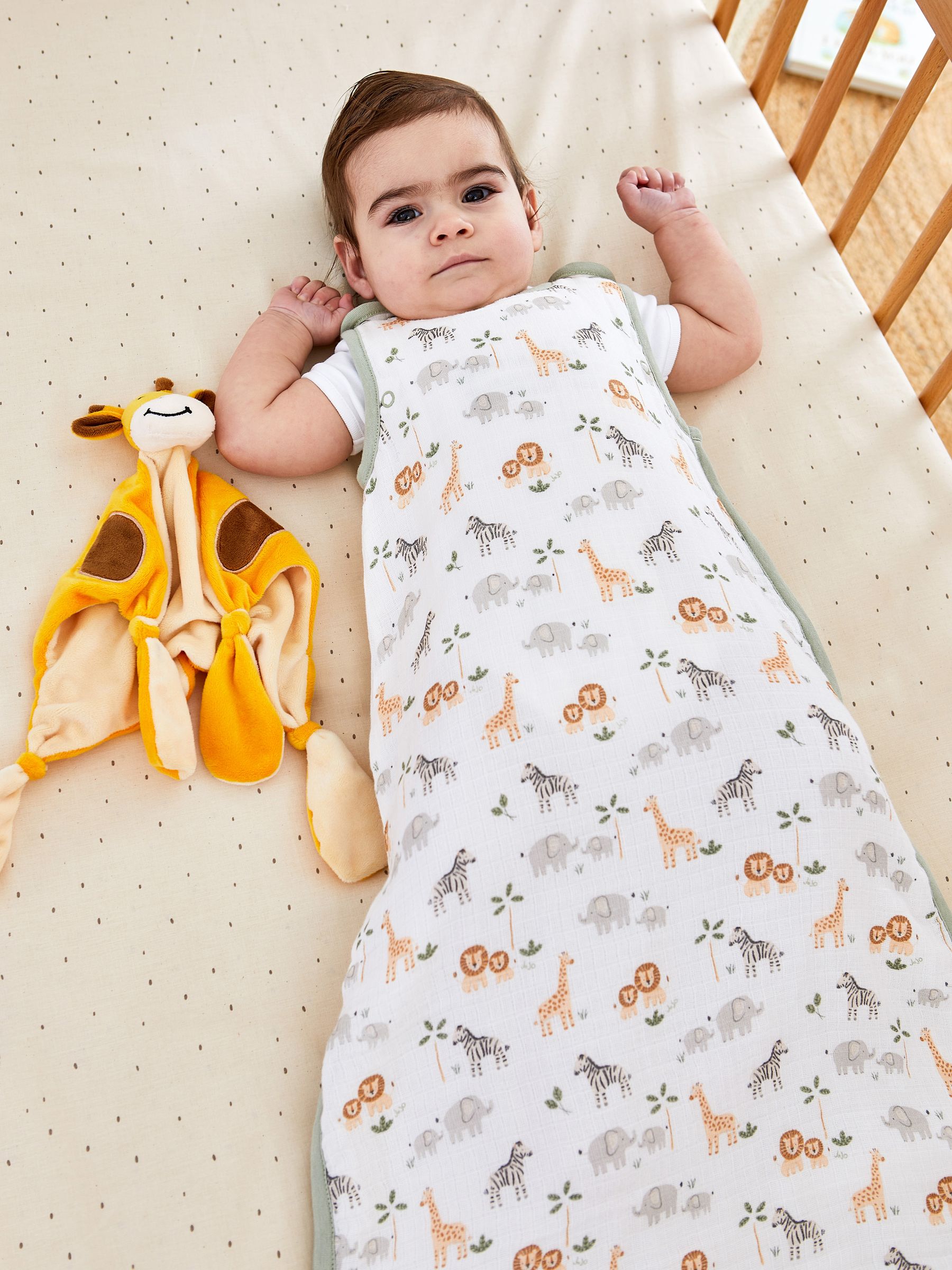 Safari Soft Safari Print 1 Tog Baby Muslin Sleeping Bag
