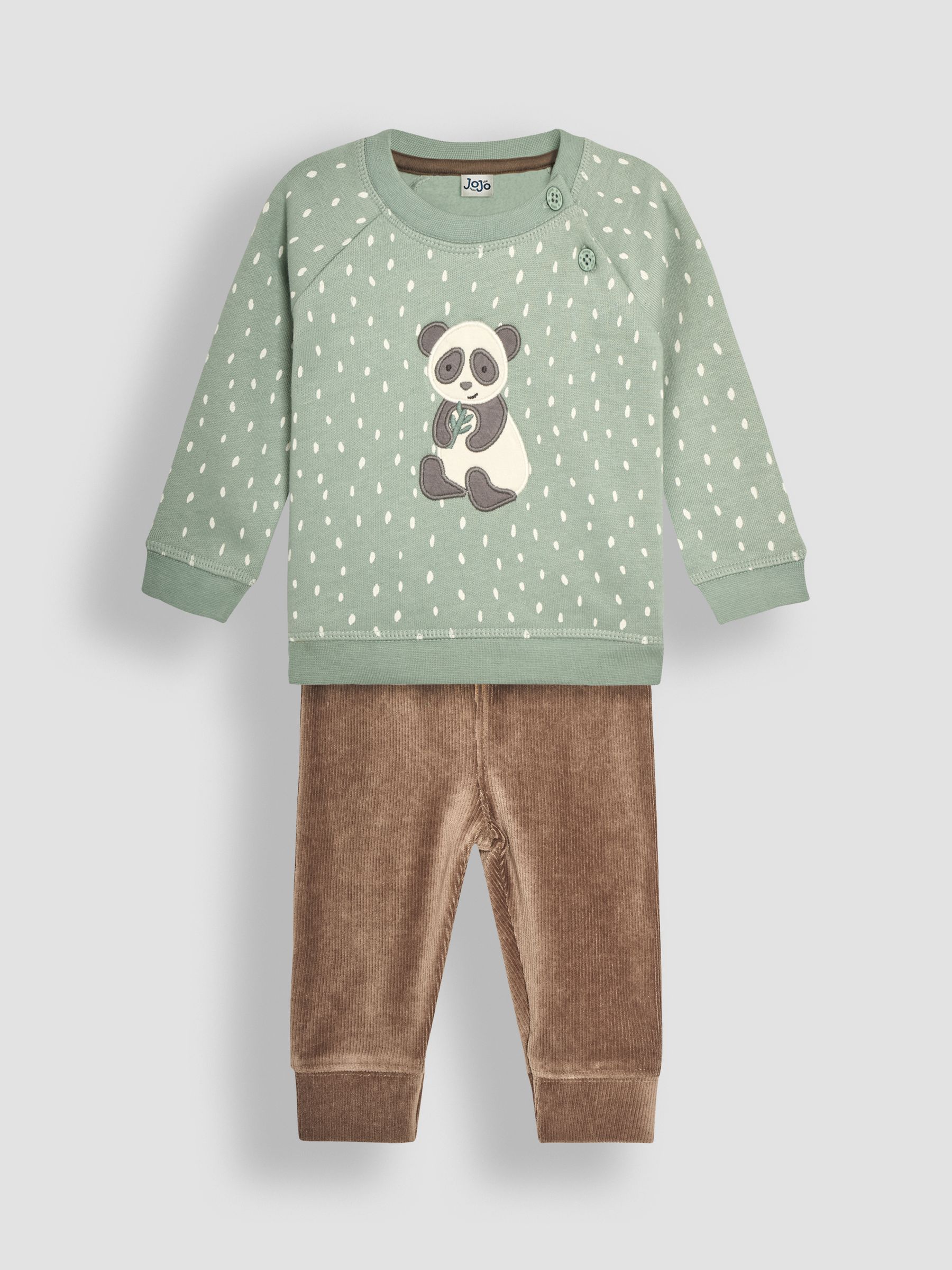 Green Baby Panda Sweatshirt And Cosy Trousers Set