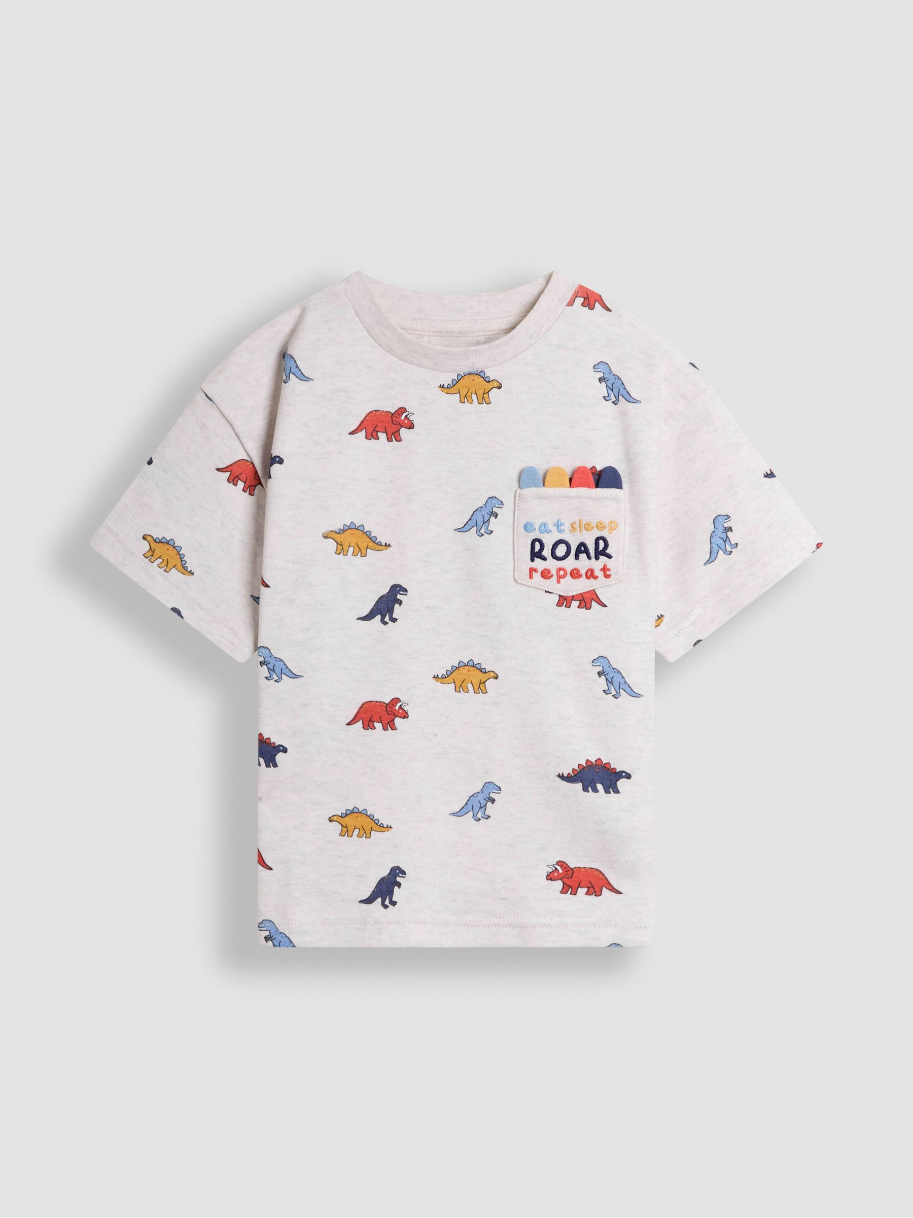 Grey Embroidered Jersey Pyjamas
